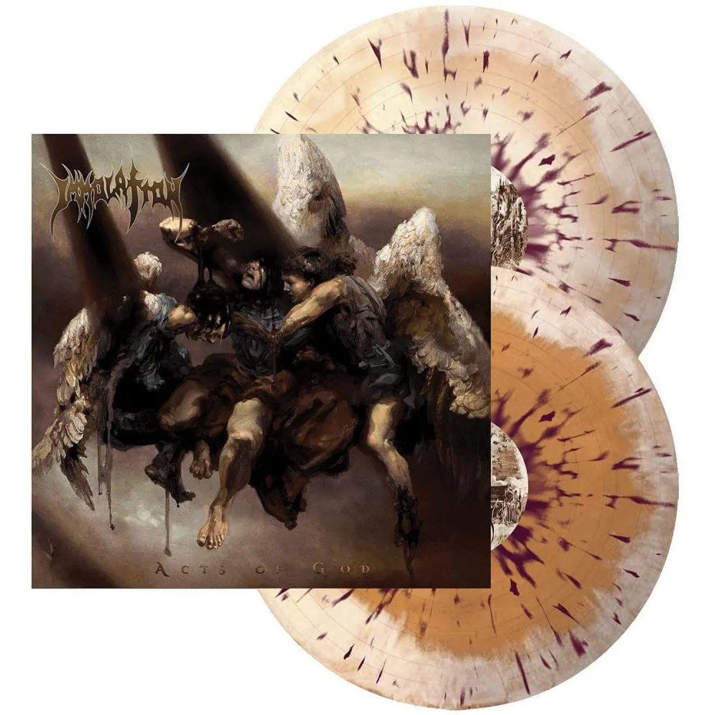 Immolation Acts Of God (Bone & Beer W/ Violet Splatter) Vinyl Record