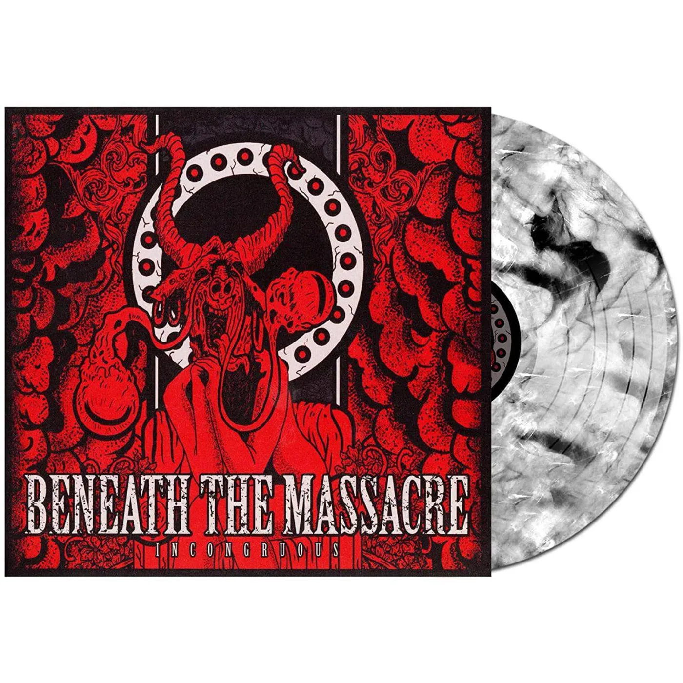 Beneath The Massacre INCONGRUOUS (WHITE W/ BLACK SWIRL VINYL) Vinyl Record
