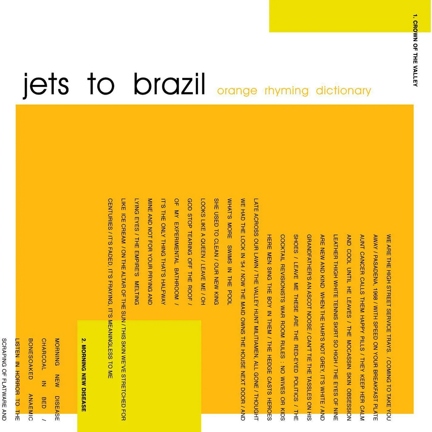 Jets To Brazil ORANGE RHYMING DICTIONARY (2LP/180G) Vinyl Record