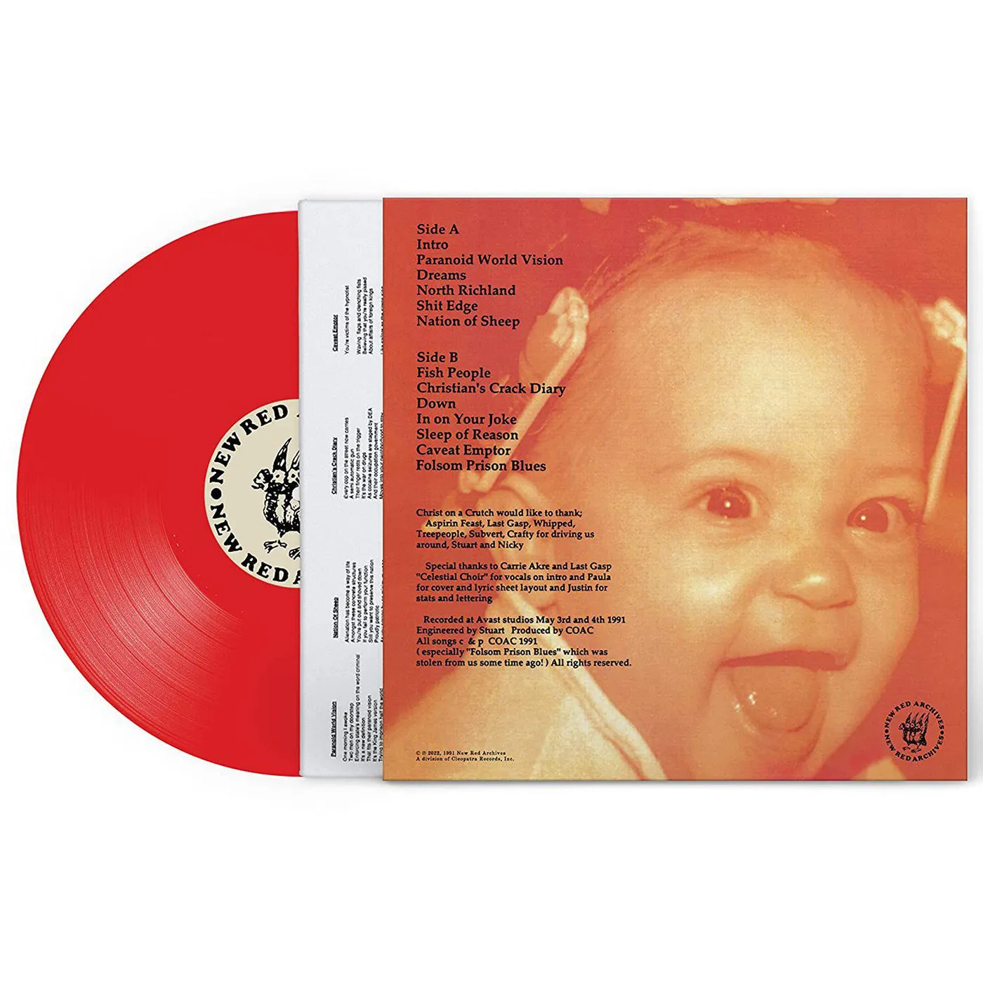 Christ On A Crutch CRIME PAYS WHEN PIGS DIE (RED VINYL) Vinyl Record