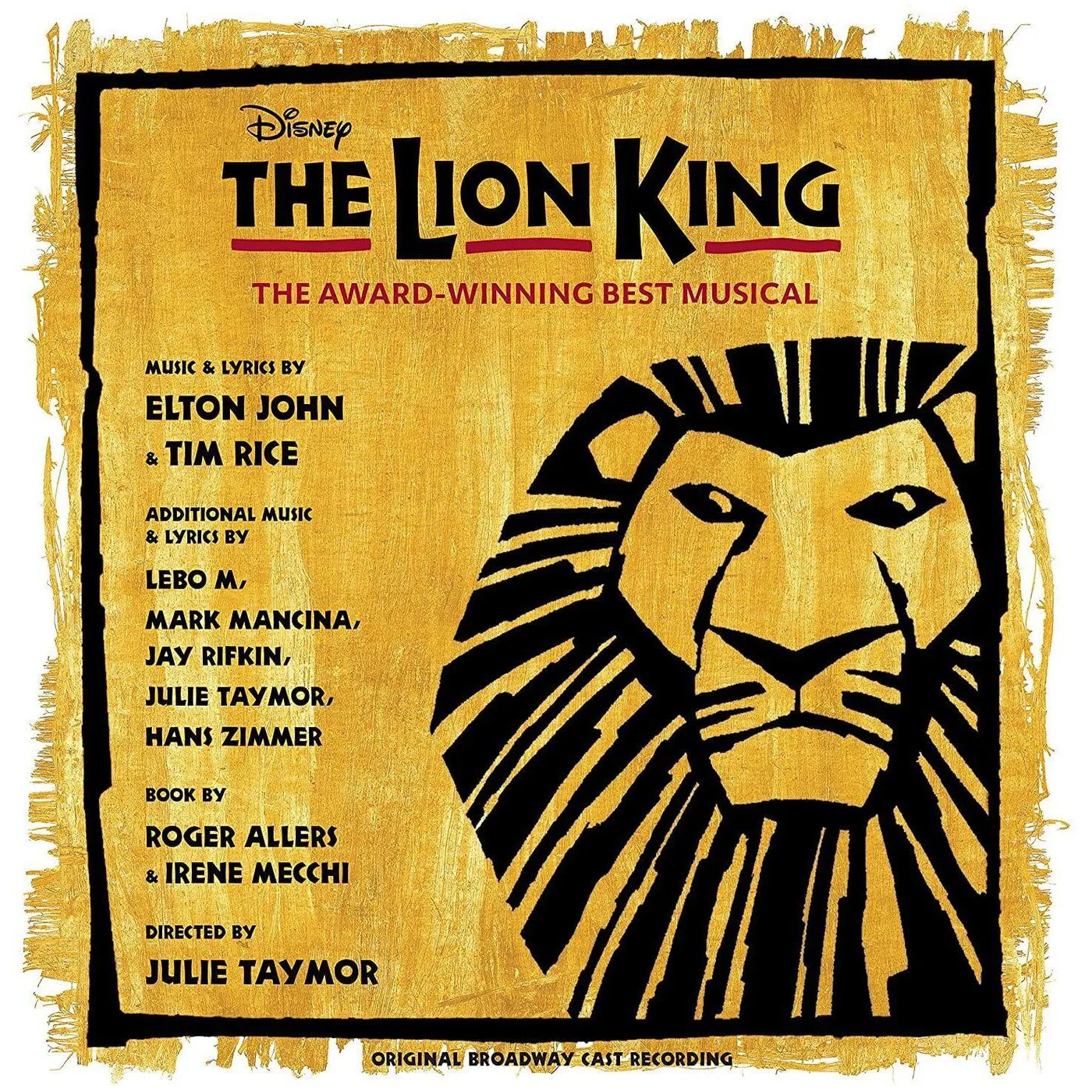 Various Artists  LION KING: ORIGINAL BROADWAY CAST (YELLOW & BLACK SPLATTER VINYL/2LP) Vinyl Record