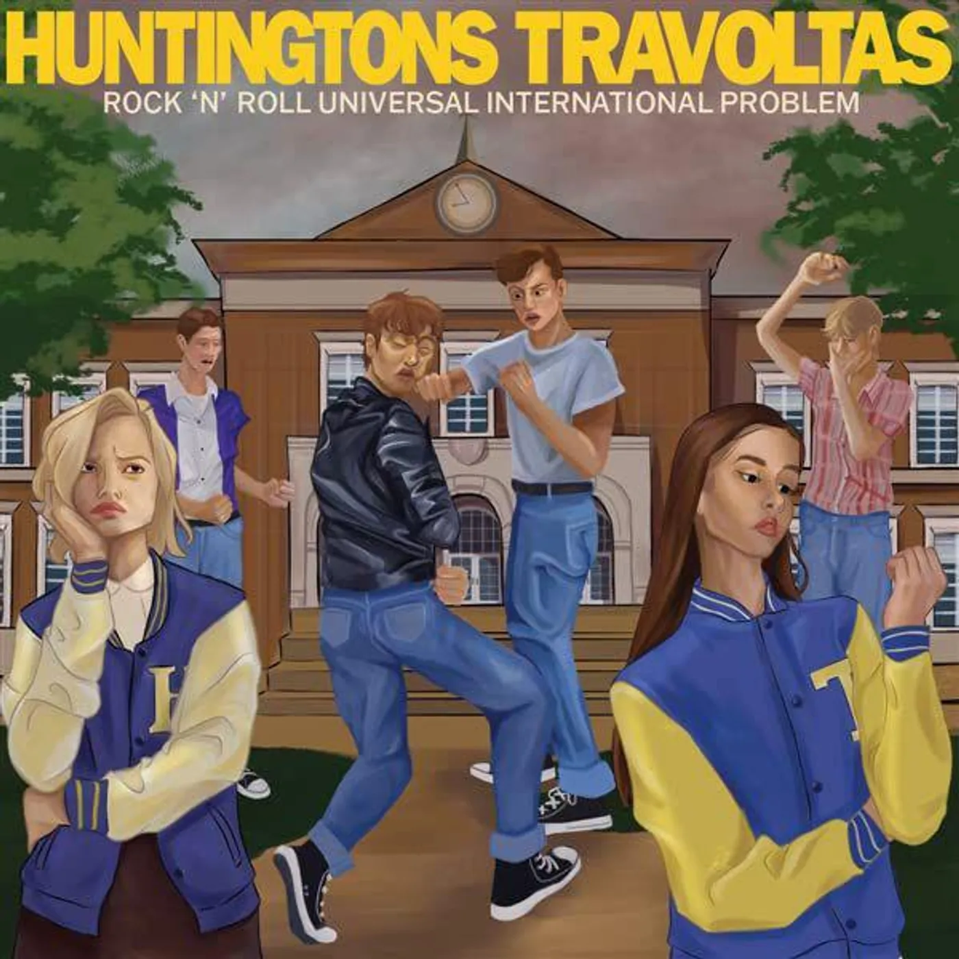 Huntingtons / Travoltas ROCK N ROLL UNIVERSAL INTERNATIONAL PROBLEM (BLUE VINYL) Vinyl Record
