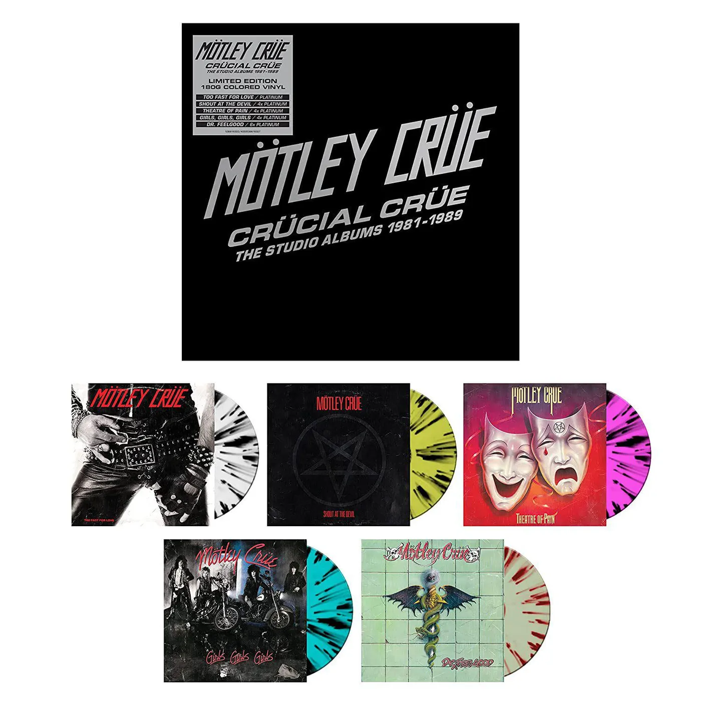 Mötley Crüe CRUCIAL CRUE - THE STUDIO ALBUMS 1981-1989 (LIMITED EDITION/5LP BOX) Vinyl Record