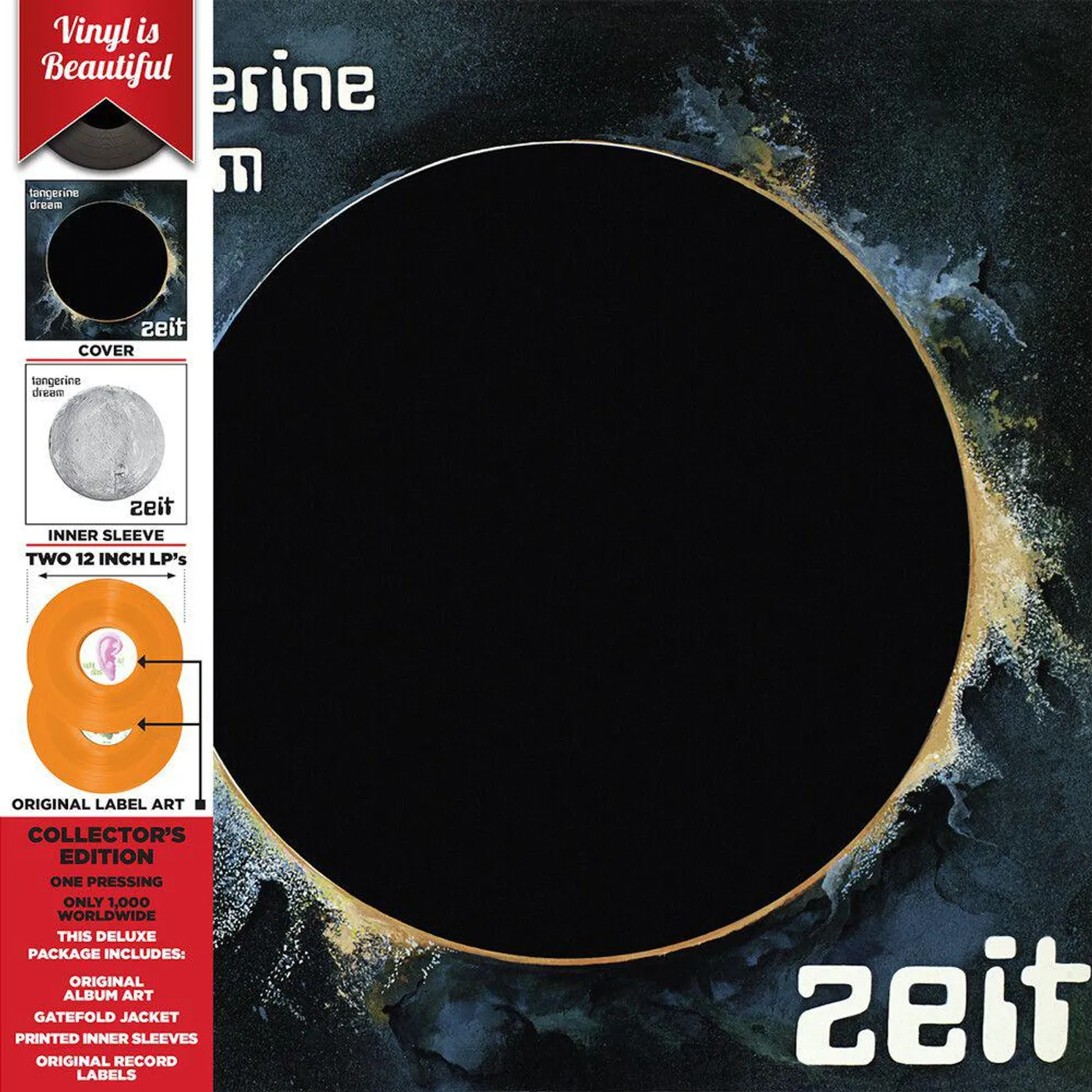 Tangerine Dream Zeit (Orange/Deluxe/Reissue/Remastered) Vinyl Record