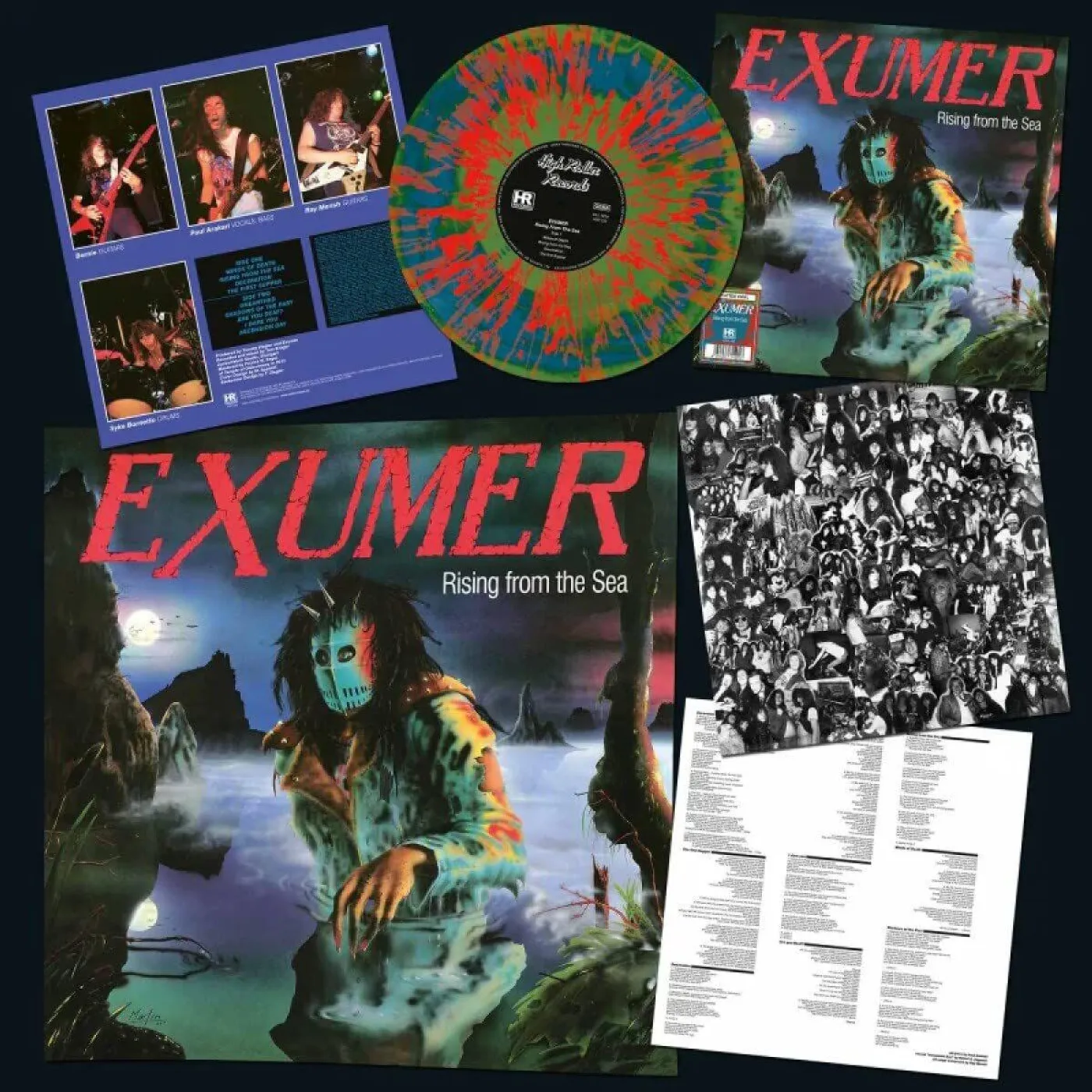 Exumer Rising From The Sea (Olive Green/aqua Blue Mixed W/ Red Splatter Vinyl Record)