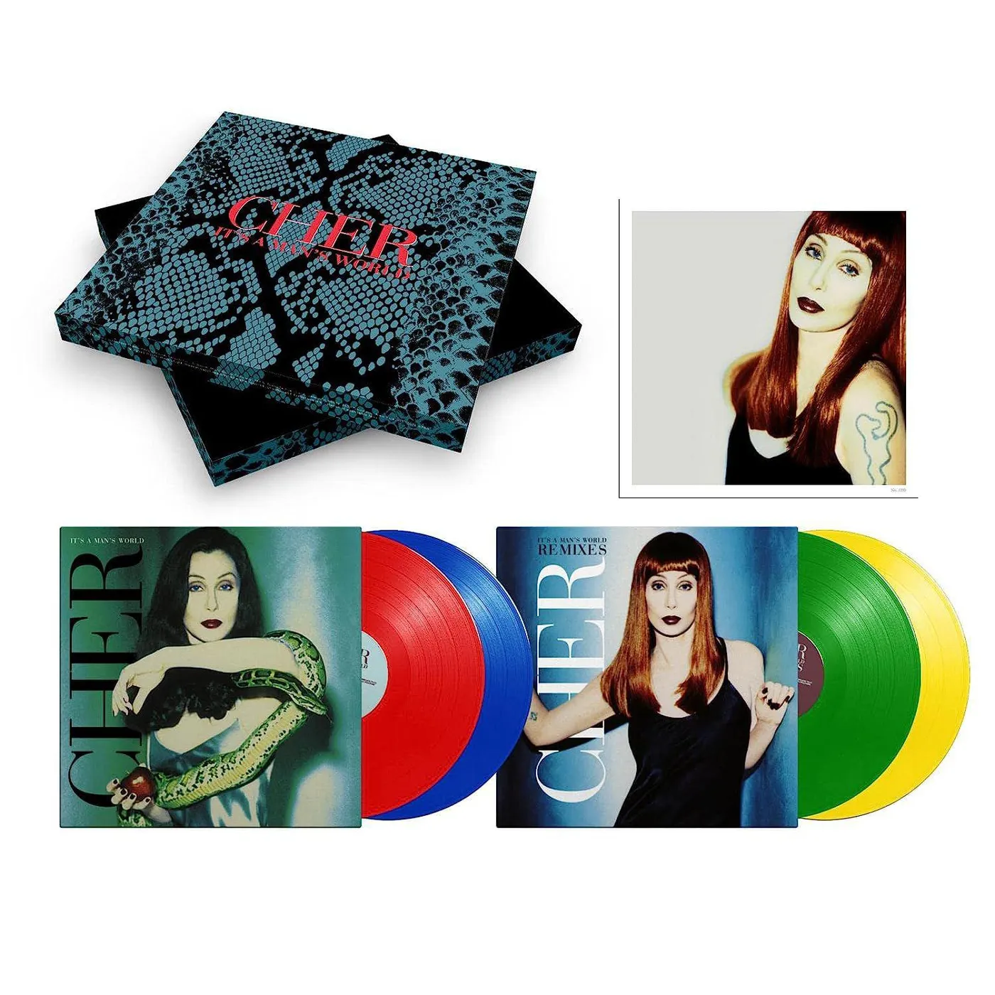 Cher It's A Man's World (Deluxe Edition) (Red, Blue, Green & Yellow Vinyl Record/4lp)