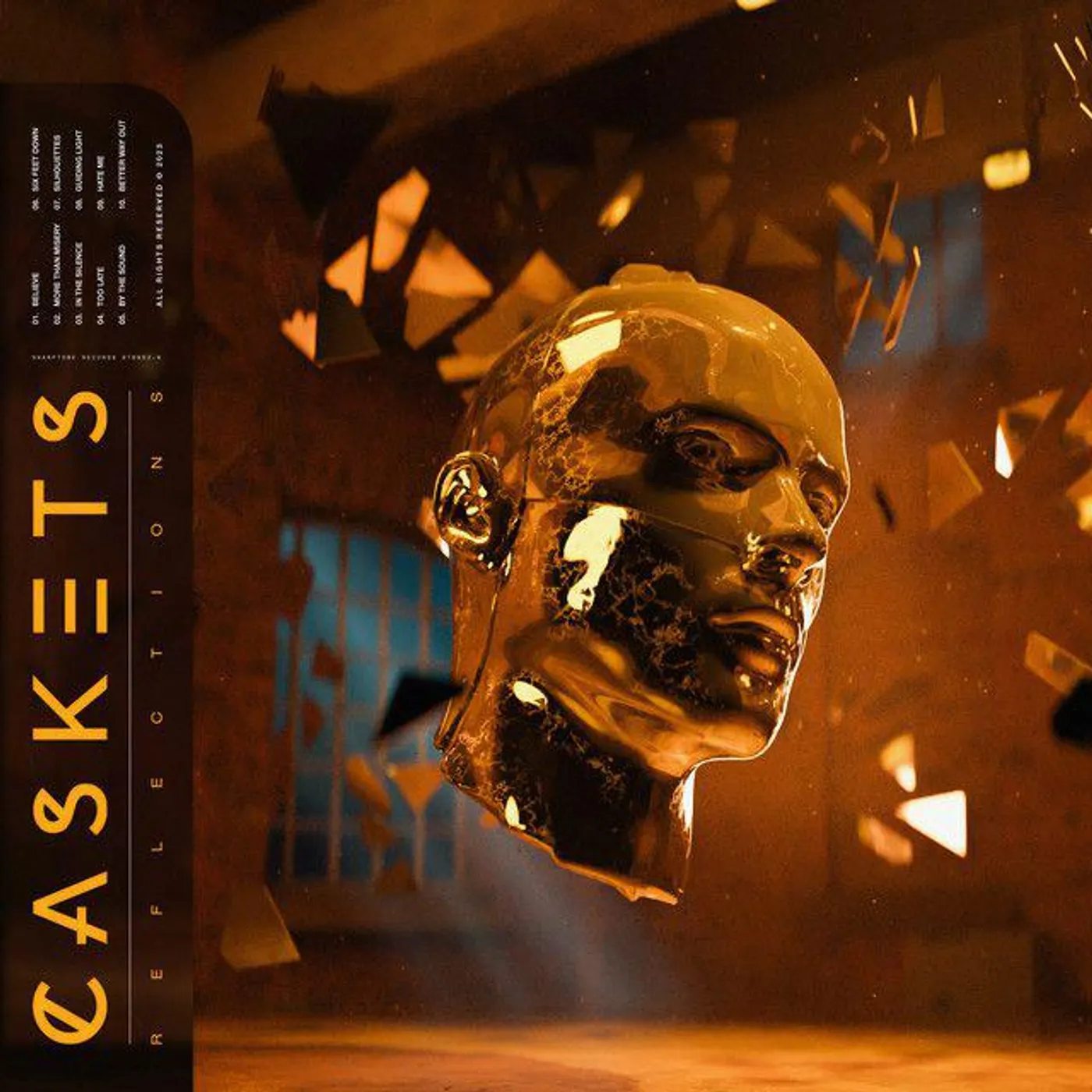 Caskets Reflections (Orange & Black W/ White Splatter) Vinyl Record