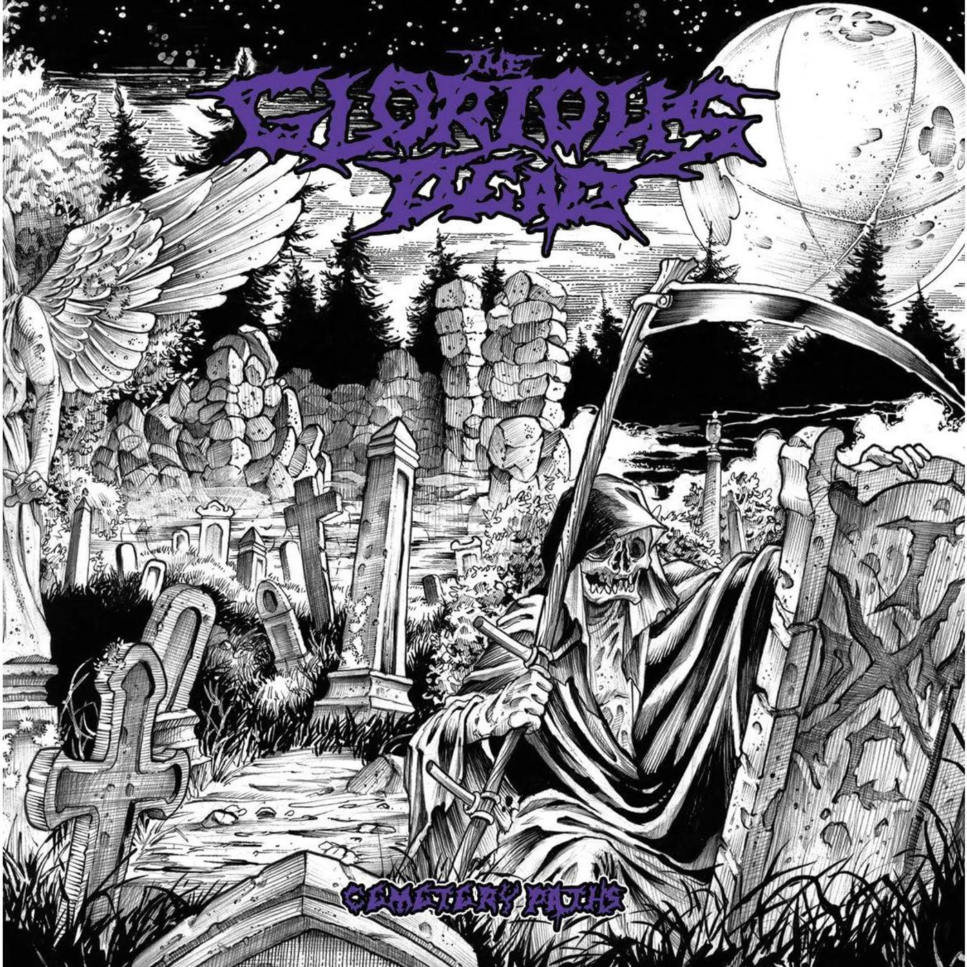 Glorious Dead Cemetery Paths (Purple & Black With White Splatter) Vinyl Record