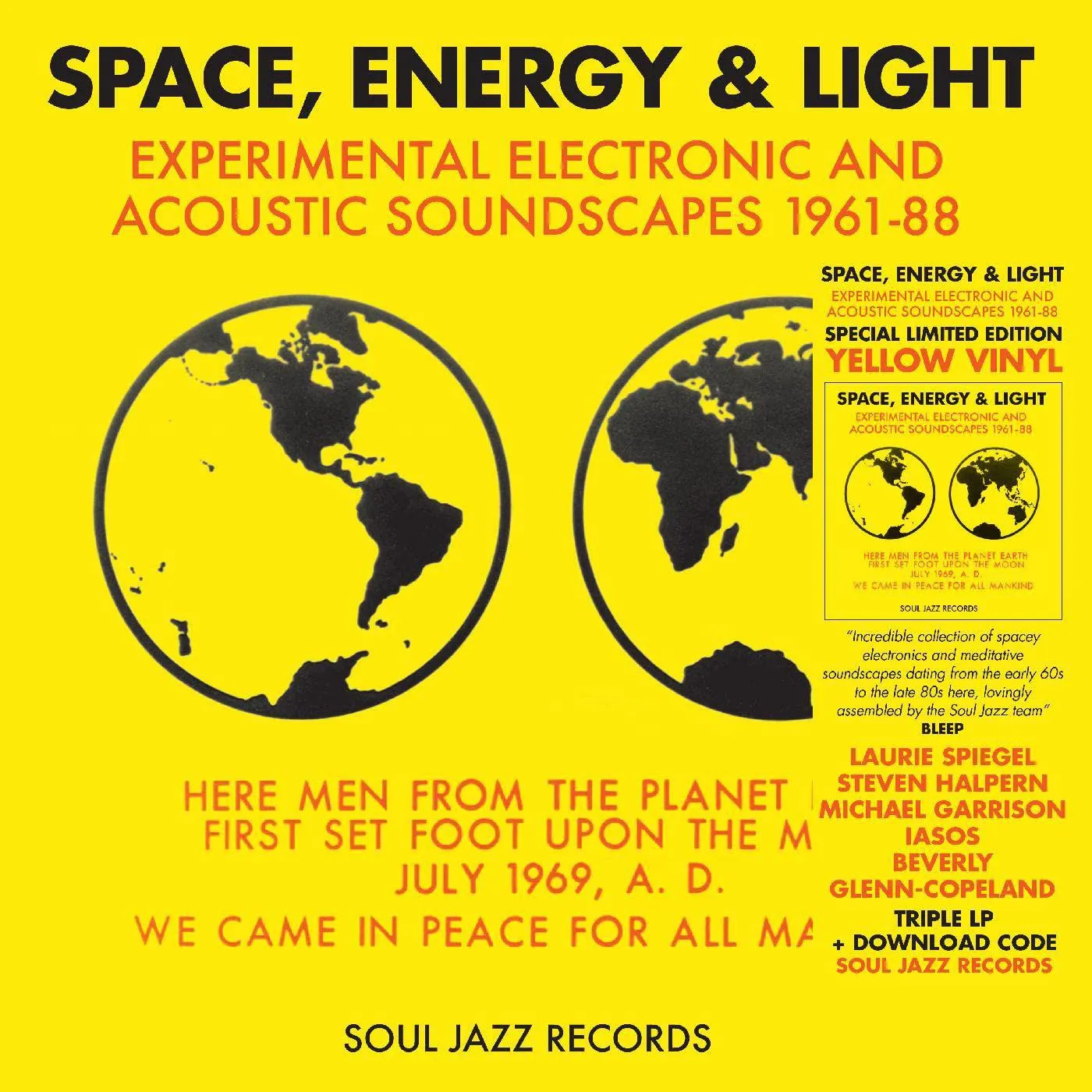Soul Jazz Records Presents SPACE, ENERGY & LIGHT: EXPERIMENTAL ELECTRONIC & ACOUSTIC SOUNDSCAPES (YELLOW VINYL/3LP) Vinyl Record