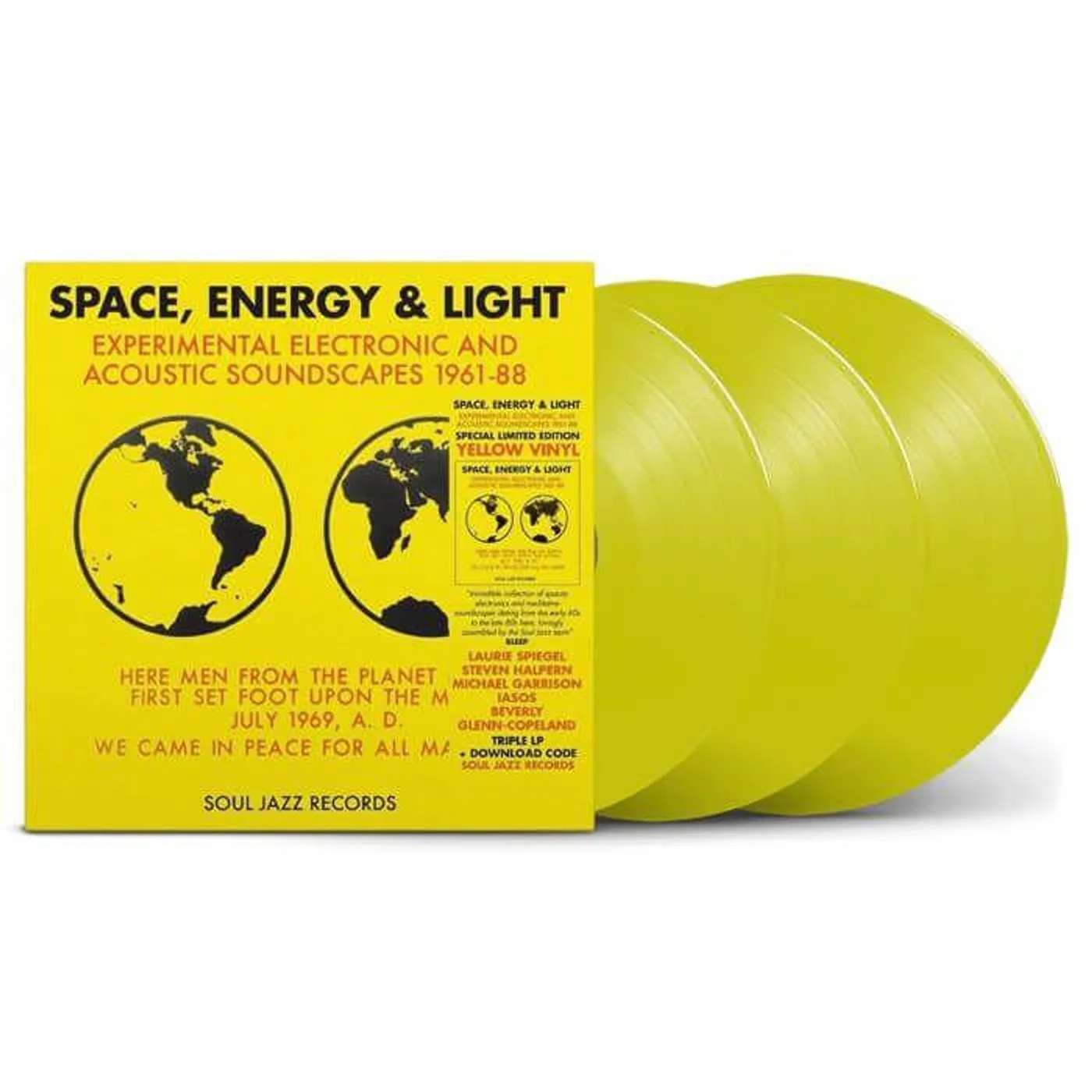 Soul Jazz Records Presents SPACE, ENERGY & LIGHT: EXPERIMENTAL ELECTRONIC & ACOUSTIC SOUNDSCAPES (YELLOW VINYL/3LP) Vinyl Record
