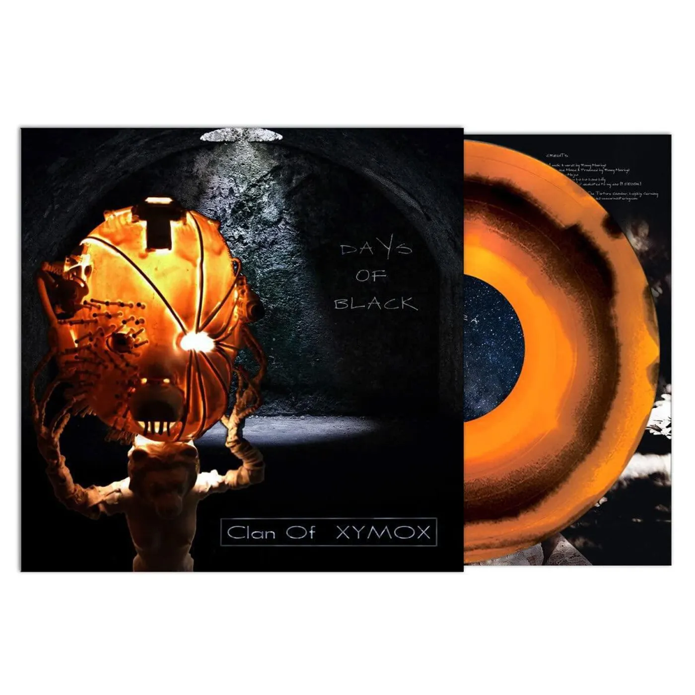 Clan of Xymox Days Of Black (Orange & Black Starburst) Vinyl Record