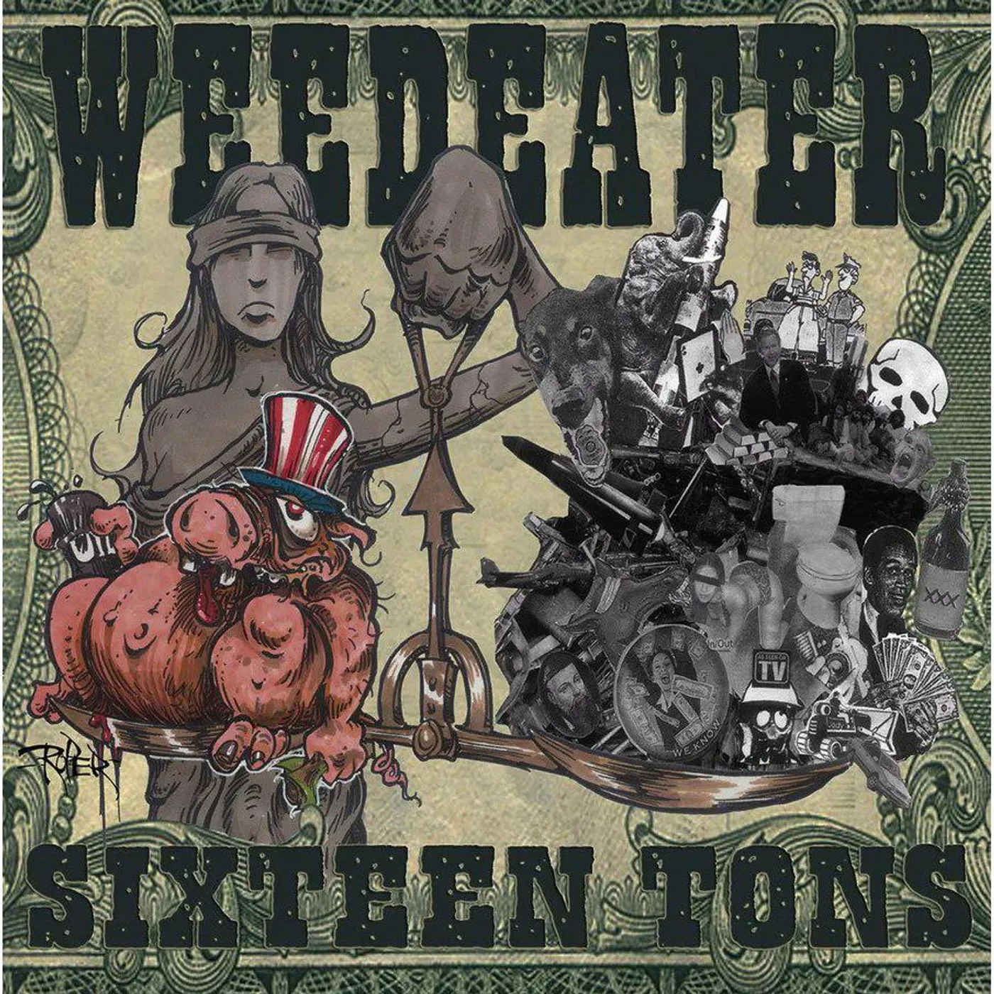 Weedeater Sixteen Tons (Transparent Ice Green) Vinyl Record