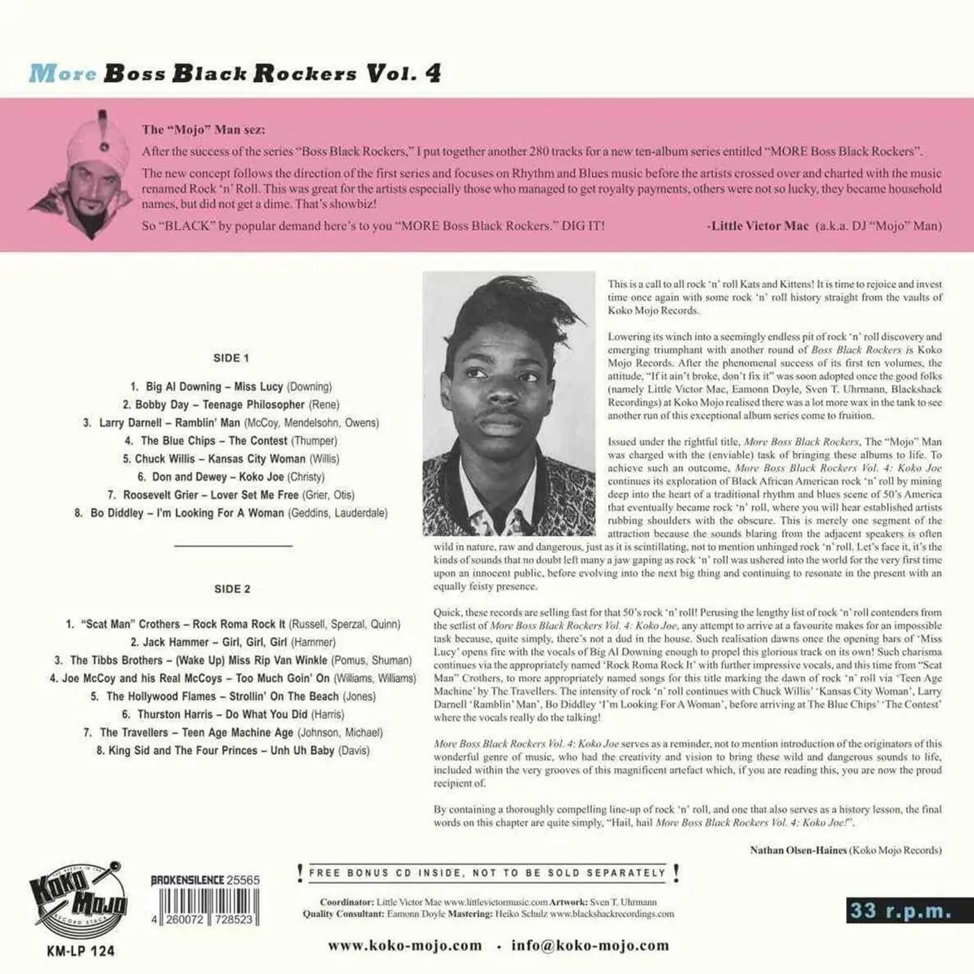 Various Artists  MORE BOSS BLACK ROCKERS 4: KOKO JOE Vinyl Record