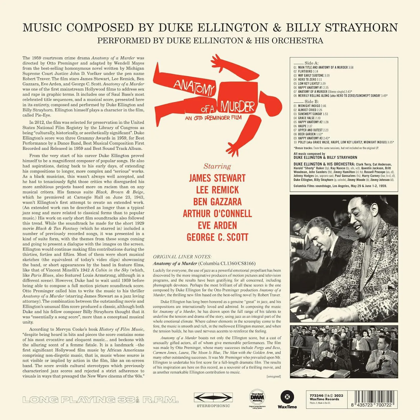Duke Ellington Anatomy Of A Murder Vinyl Record