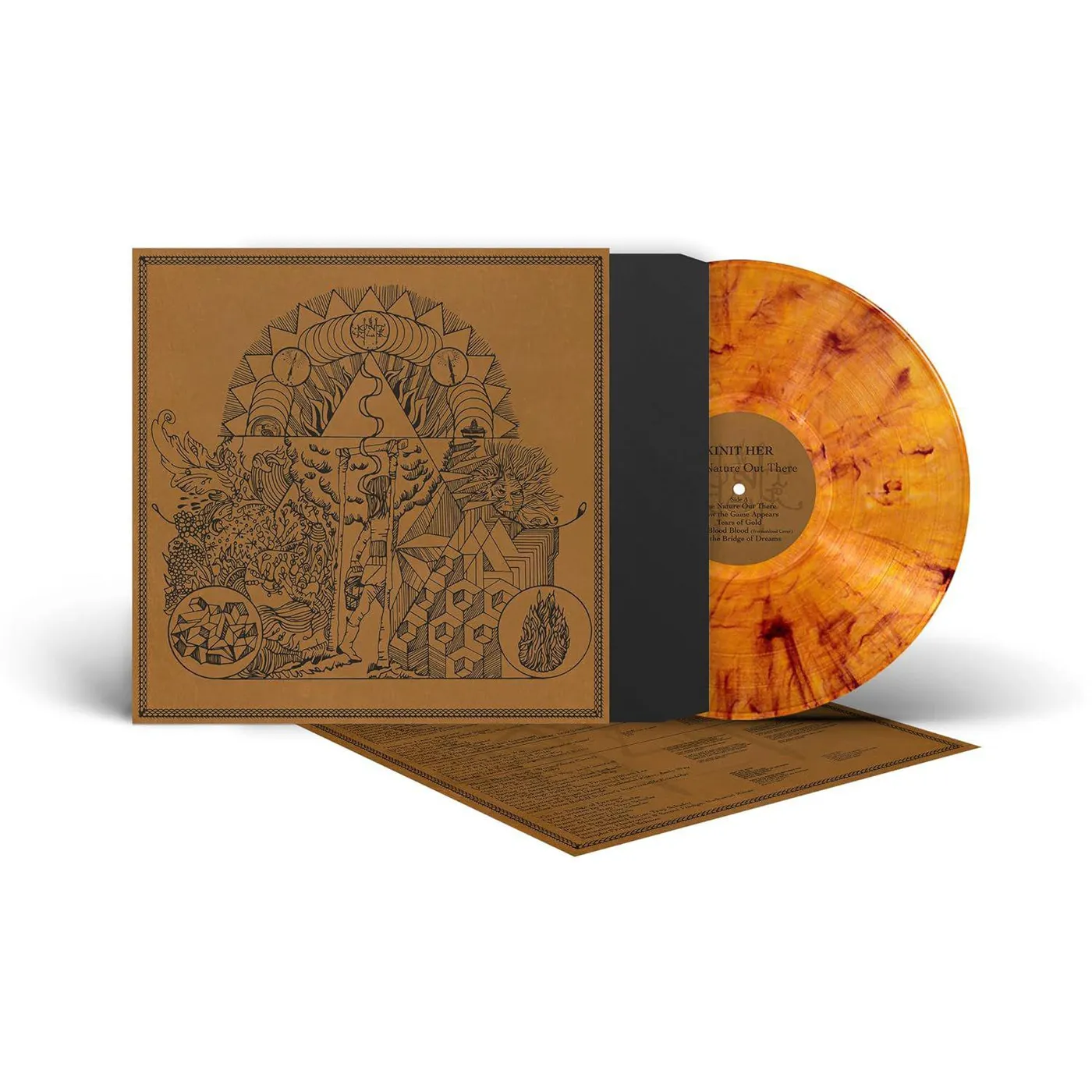 Kinit Her Nature Out There (Amber/Black Marble) Vinyl Record
