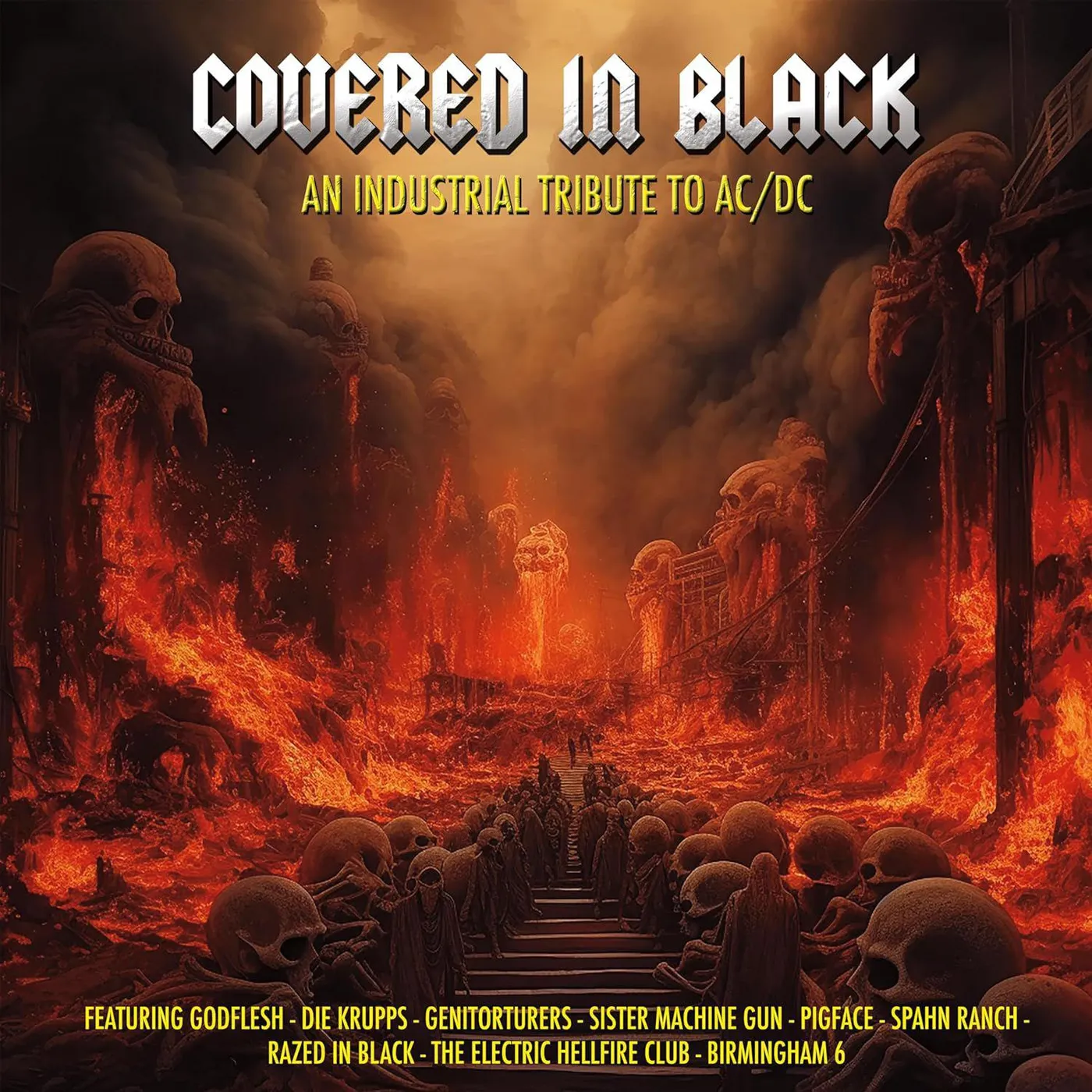 Various Artists  Covered In Black Industrial Tribute To AC/DC (Red) Vinyl Record