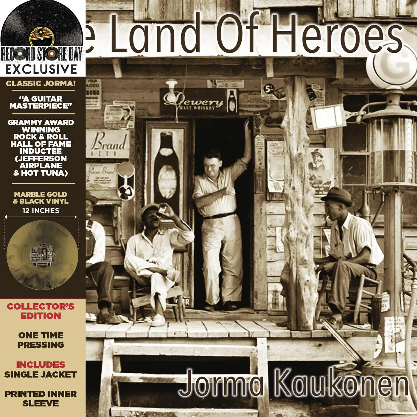 Jorma Kaukonen LAND OF HEROES (DELUXE/HAZED GOLD & BLACK VINYL) (RSD) Vinyl Record
