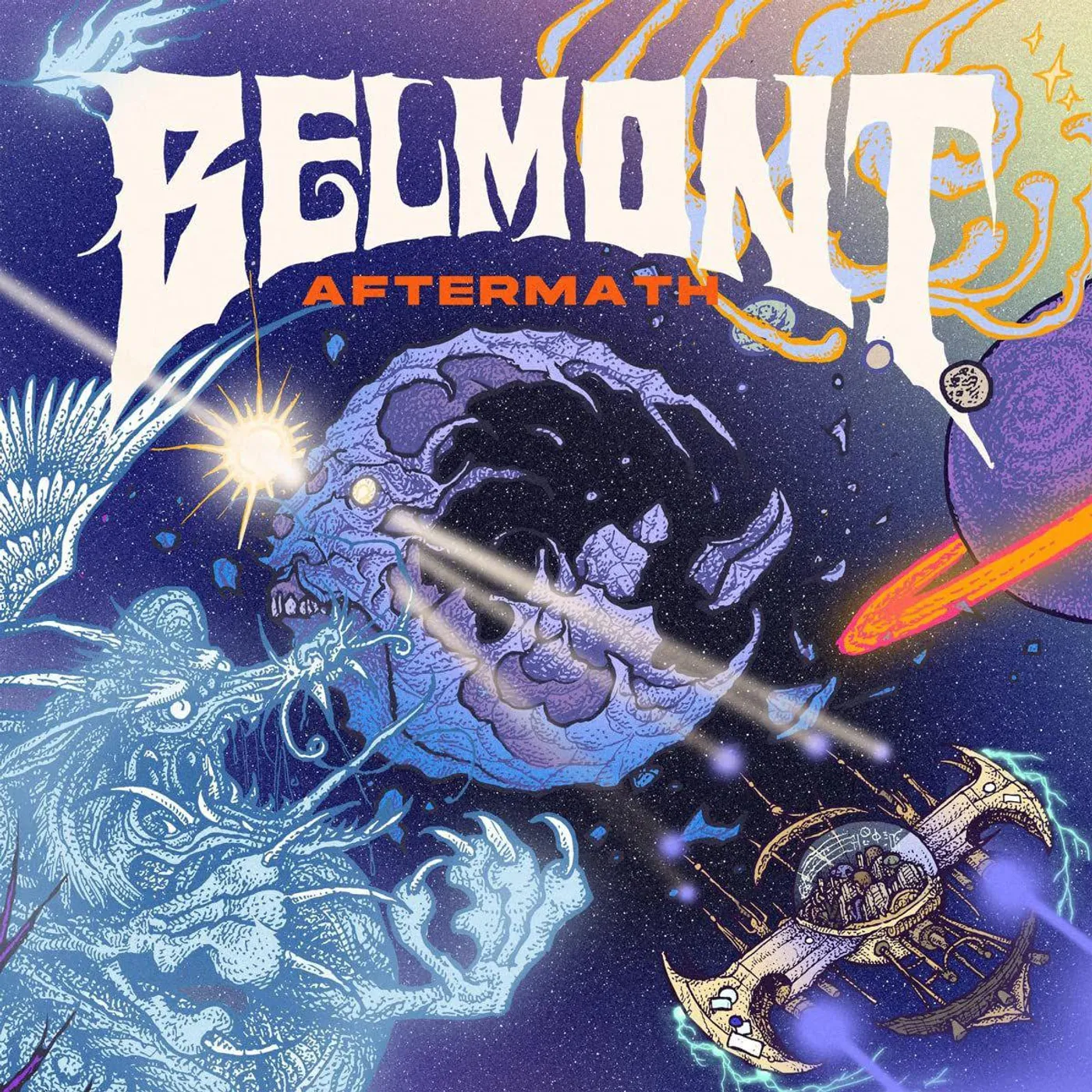 Belmont Aftermath (Royal Blue W/ Violet Smoke W/ White & Hot Pink Splatter) (I) Vinyl Record