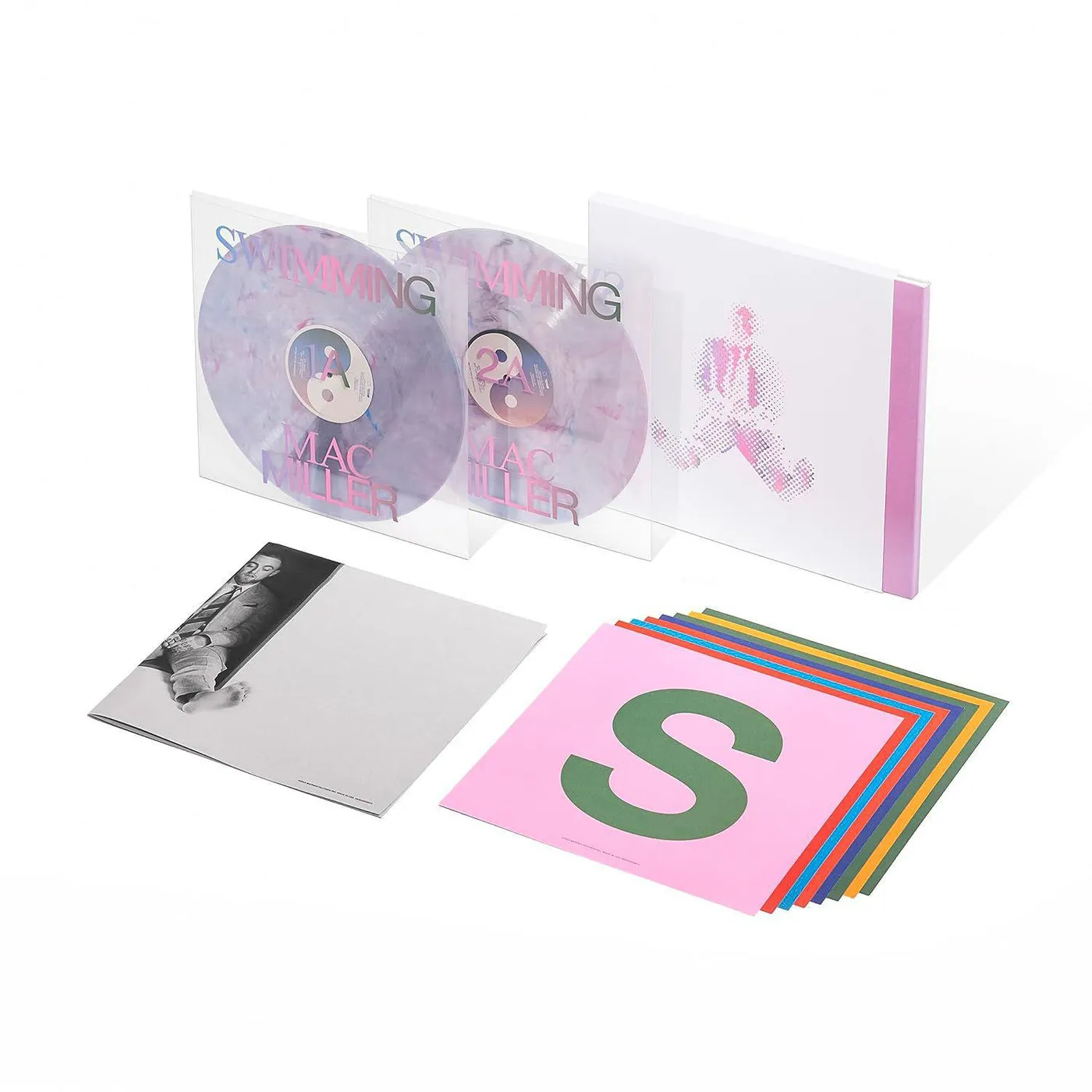 Mac Miller Swimming (5 Year) (2Lp/Milky Clear/Hot Pink/Sky Blue Marble) Vinyl Record