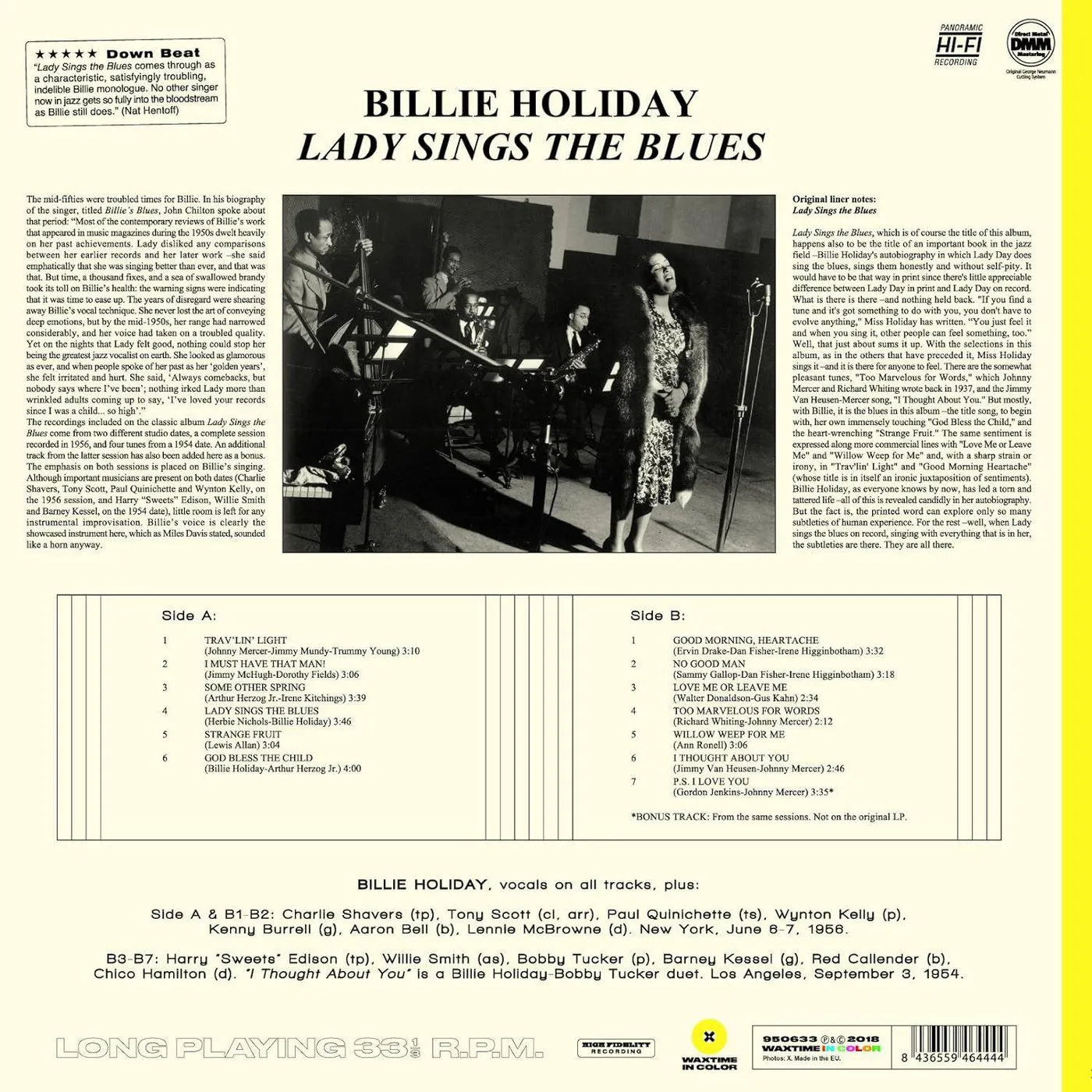 Billie Holiday Lady Sings The Blues (1 Bonus Track) (Limited/180G/Transparent Yellow/DMM) Vinyl Record