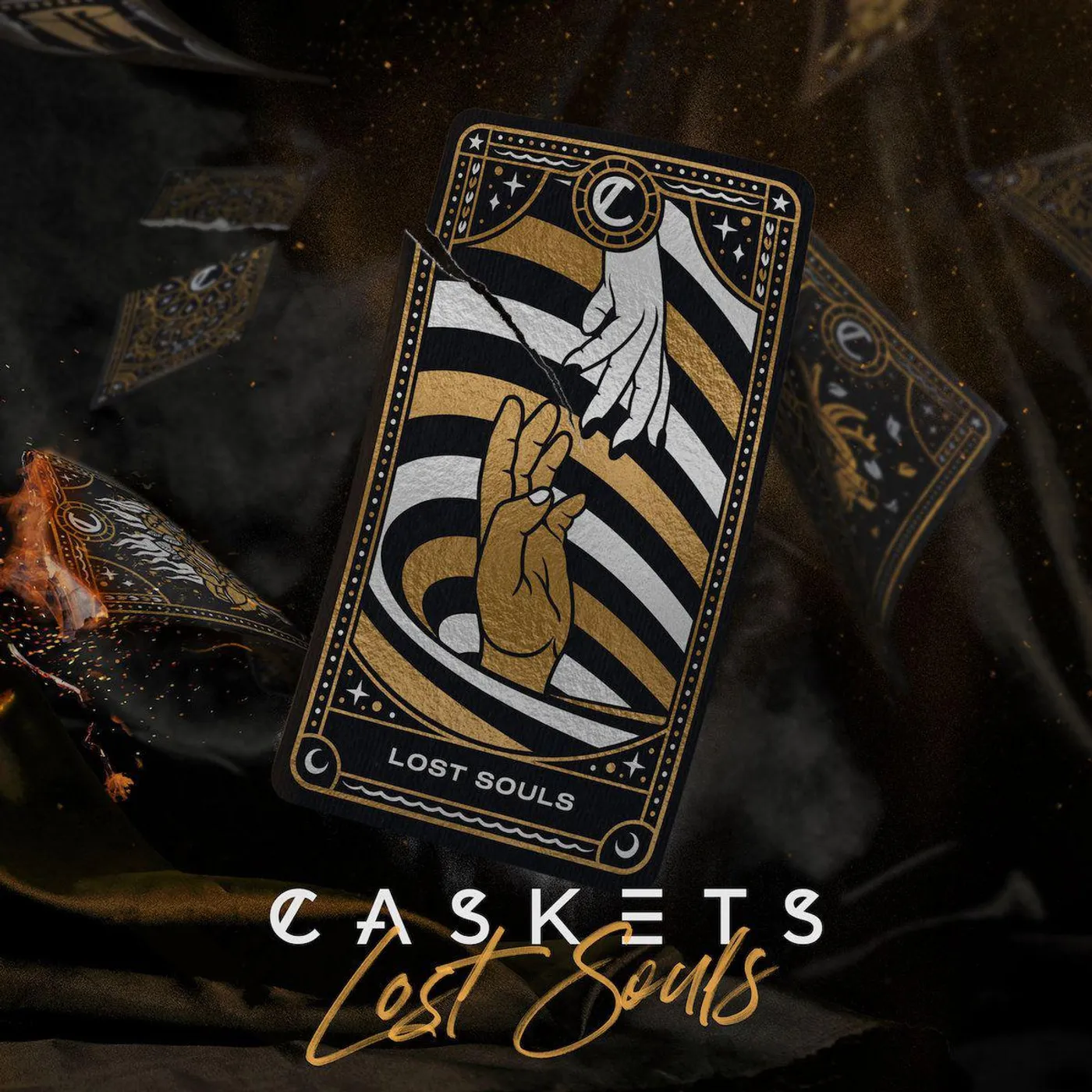 Caskets Lost Souls (Clear W/ Gold/Black Splatter) Vinyl Record