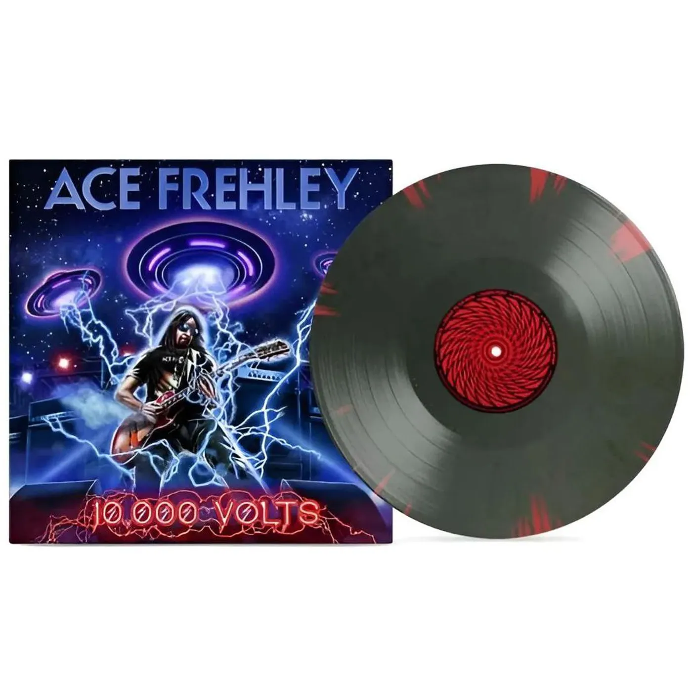 Ace Frehley 10,000 Volts (Edge Only/Splatter/Metal Gym Locker/Red Splatter) Vinyl Record