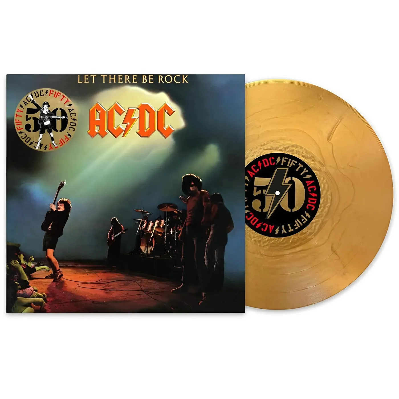 AC/DC Let There Be Rock (50Th Anniversary/Gold) Vinyl Record