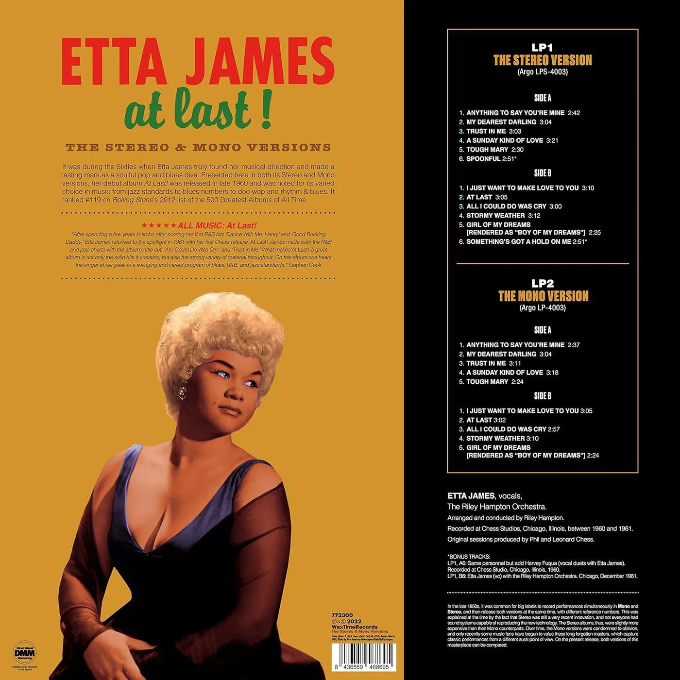 Etta James At Last! (The Stereo & Mono Versions) Vinyl Record