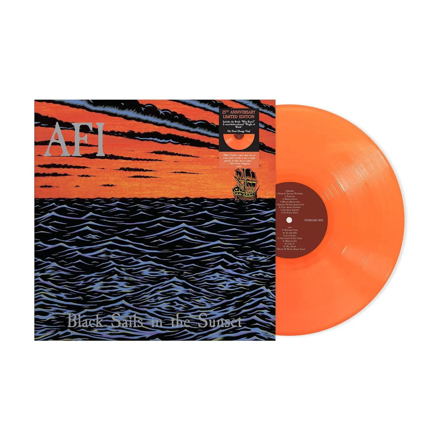 AFI Black Sails In The Sunset (25th Anniversary Edition) (X) (Neon Orange) Vinyl Record