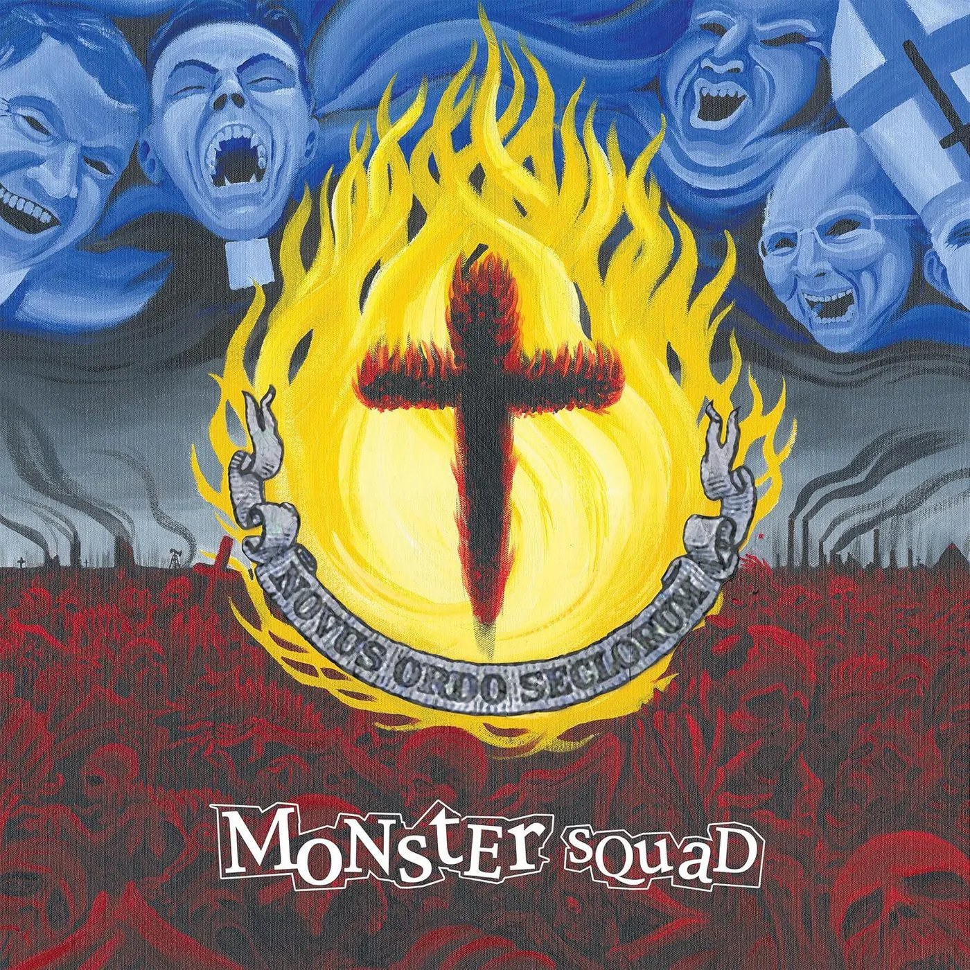 Monster Squad Fire The Faith (Red With Neon Yellow Splatter) Vinyl Record