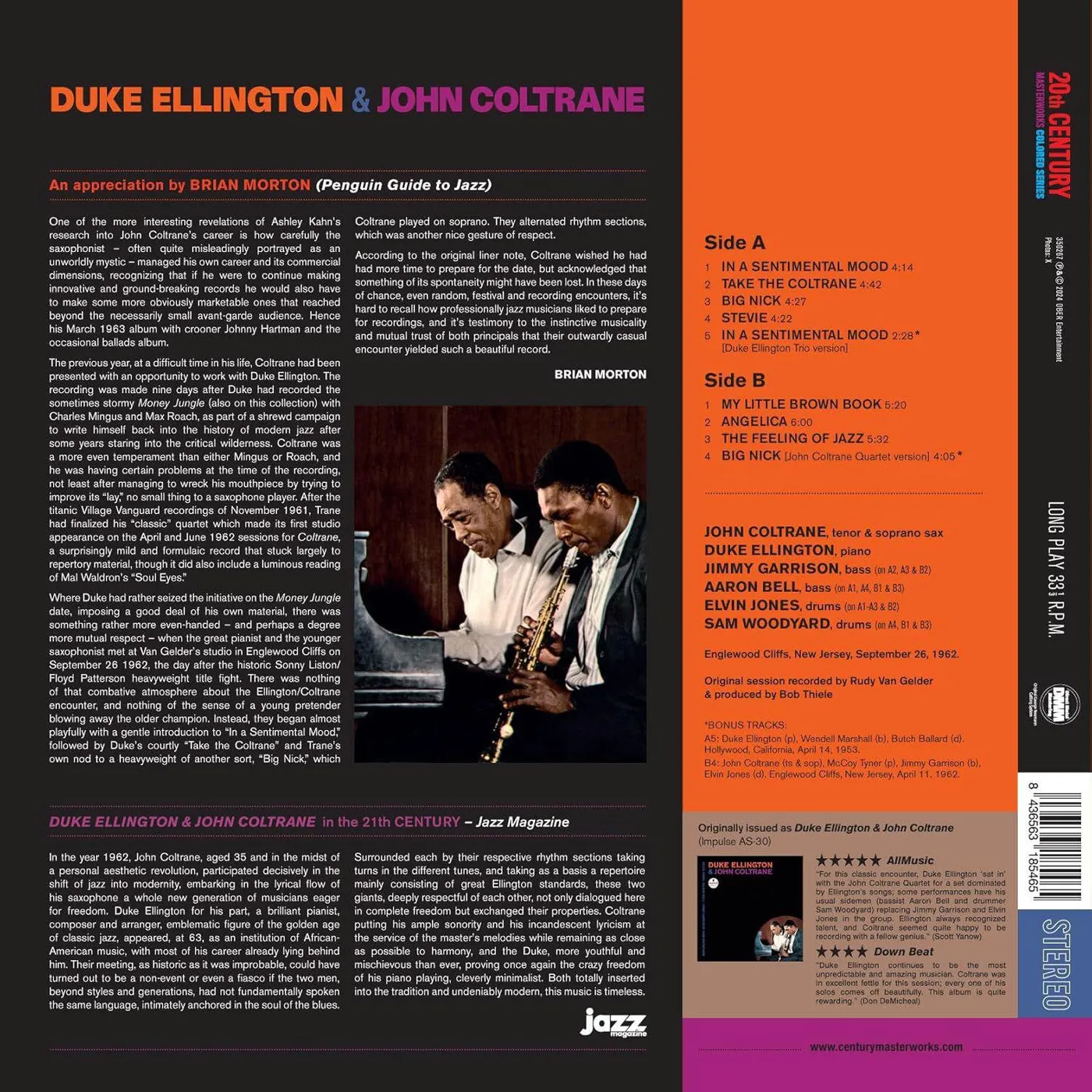 Duke Ellington & John Coltrane (Limited/Red) Vinyl Record