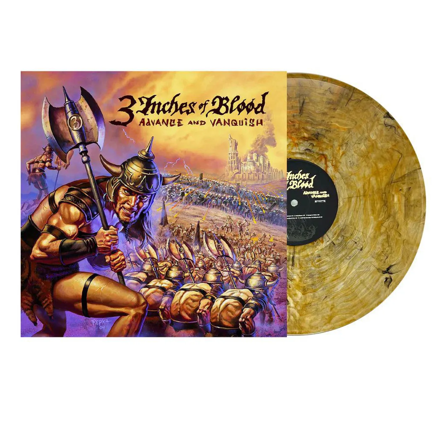 3 Inches Of Blood Advance & Vanquish (Remastered/20th Anniversary) (Orange & Black Ashen Dawn) Vinyl Record