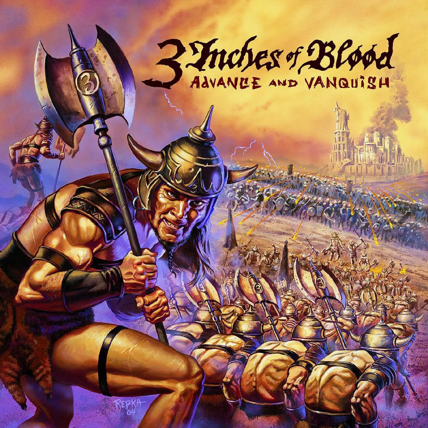 3 Inches Of Blood Advance & Vanquish (Remastered/20th Anniversary) (Orange & Black Ashen Dawn) Vinyl Record