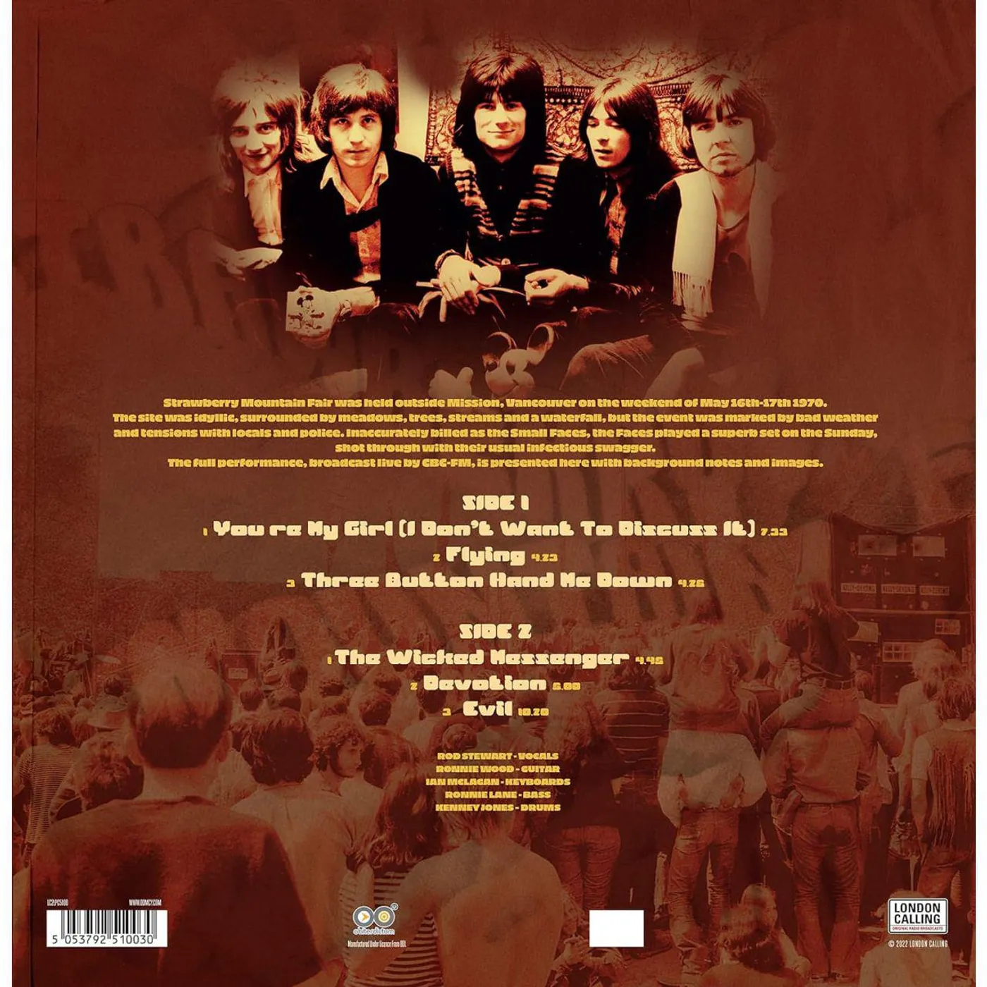 Faces Strawberry Mountain Fair, Vancouver 1970 (180g/Yellow) Vinyl Record