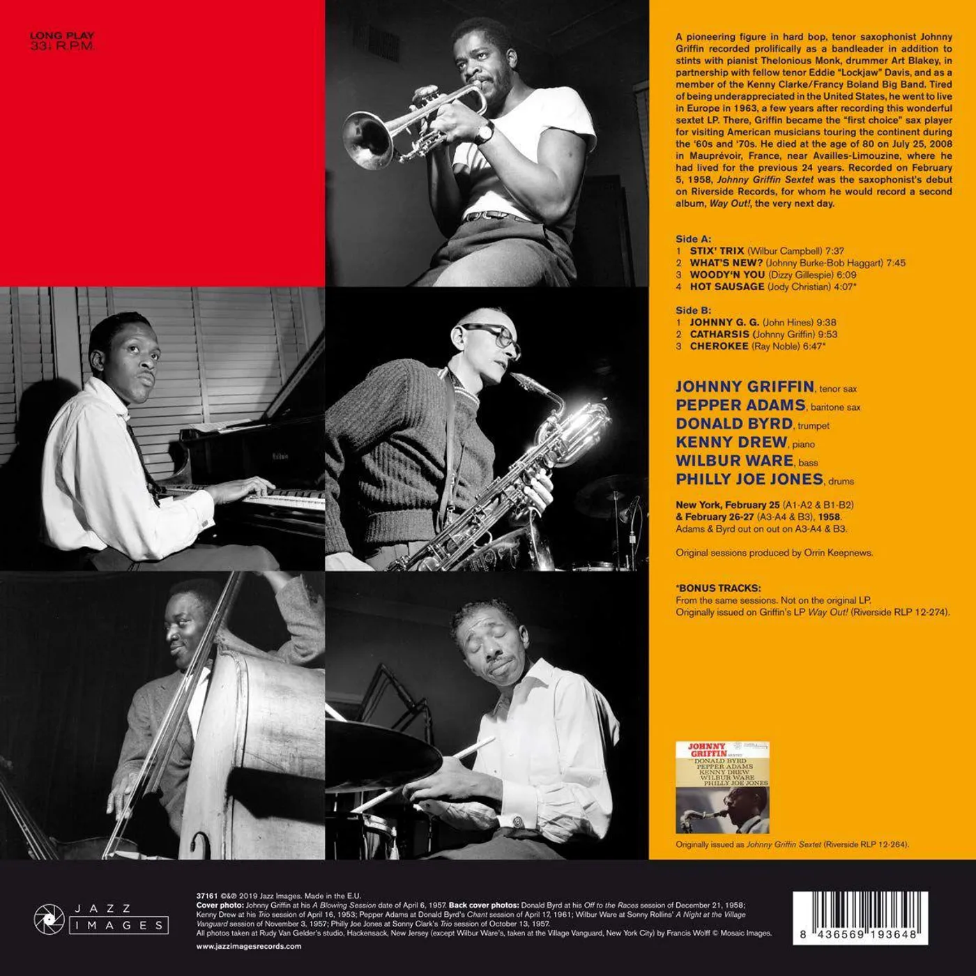 Johnny Griffin Sextet (Images By Francis Wolff) (180g) Vinyl Record