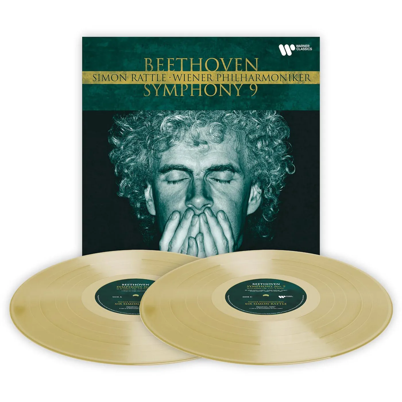 Simon Rattle Beethoven: Symphony No. 9 (2LP/Red & Gold) Vinyl Record