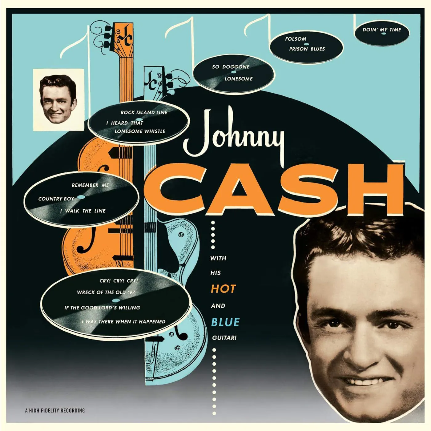 Johnny Cash WITH HIS HOT & BLUE GUITAR (2 BONUS TRACKS) Vinyl Record
