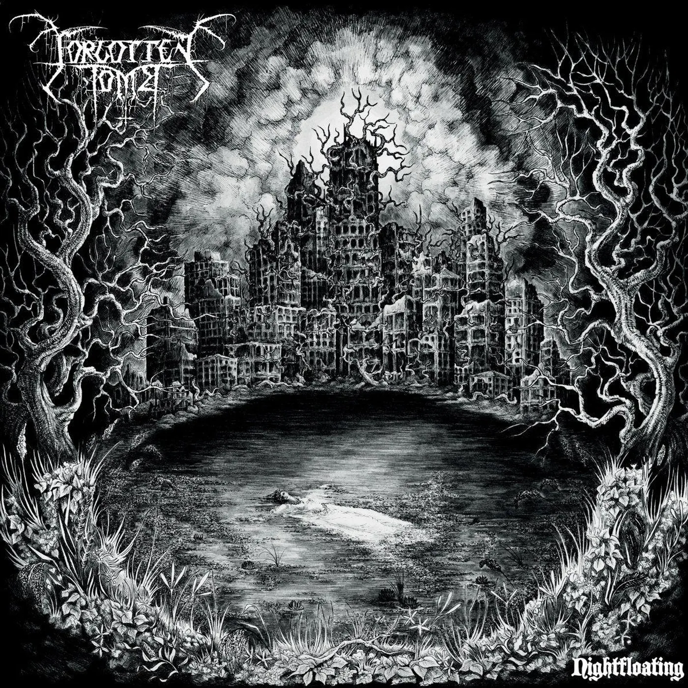Forgotten Tomb NIGHTFLOATING (GREY MARBLED VINYL) Vinyl Record