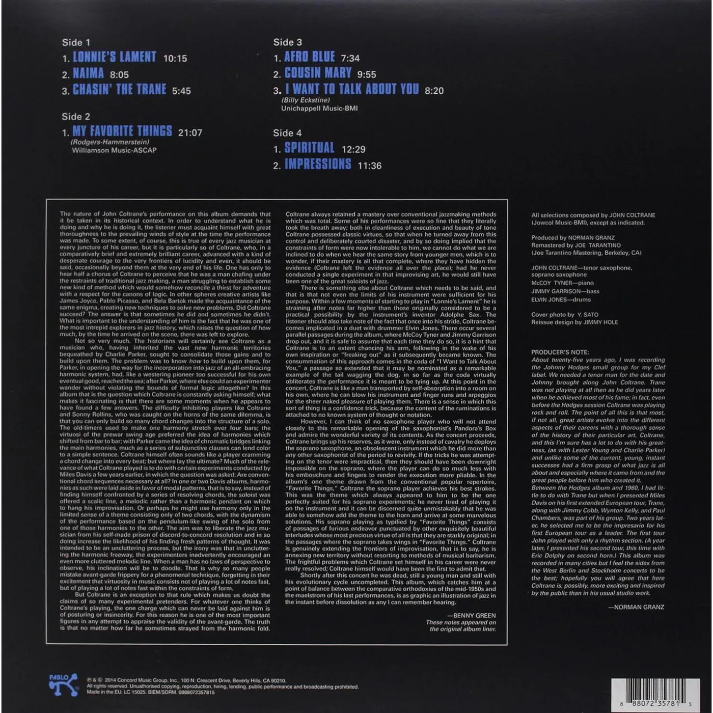 John Coltrane Afro Blue Impressions Vinyl Record