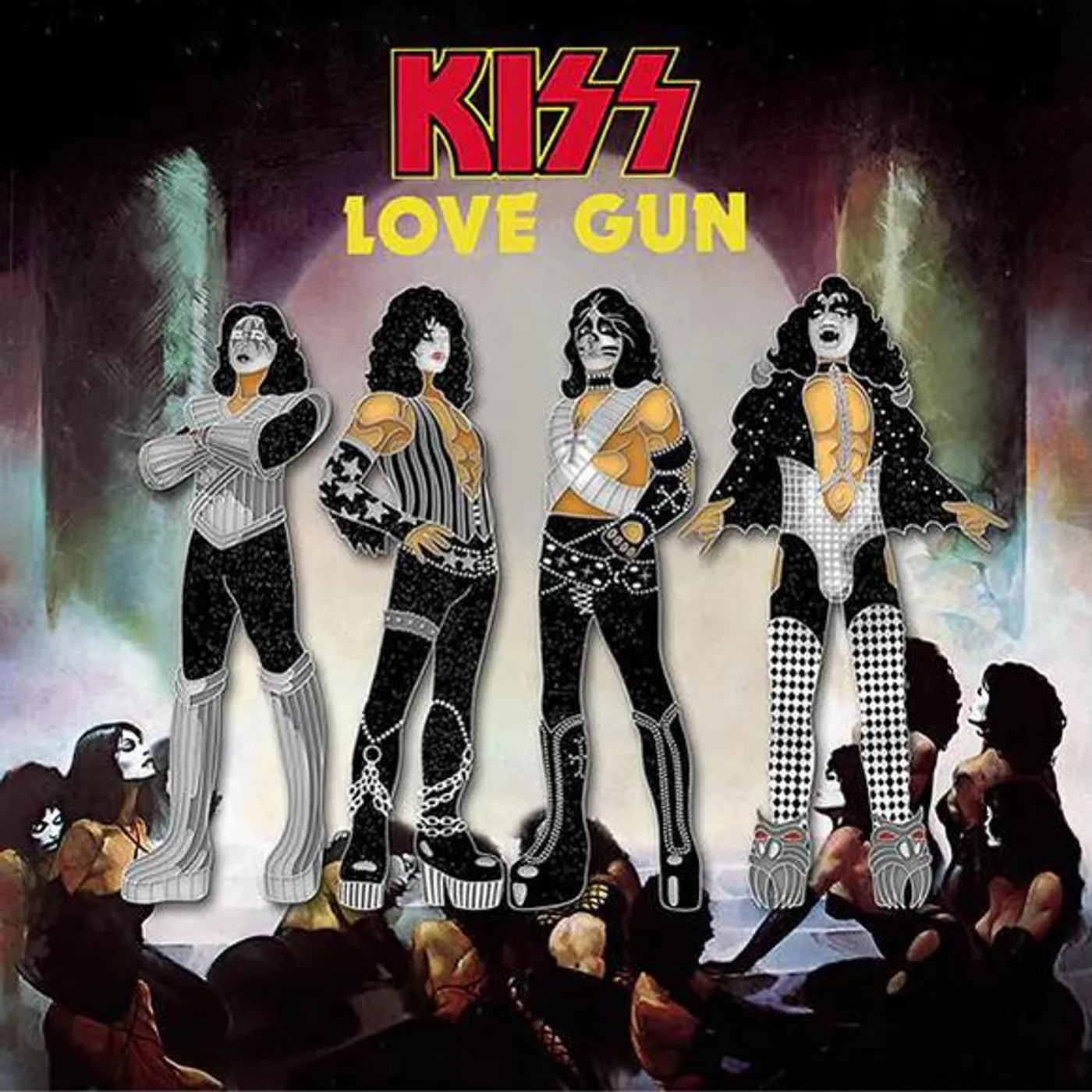 KISS Love Gun (Tangerine/Aqua Splatter) Vinyl Record