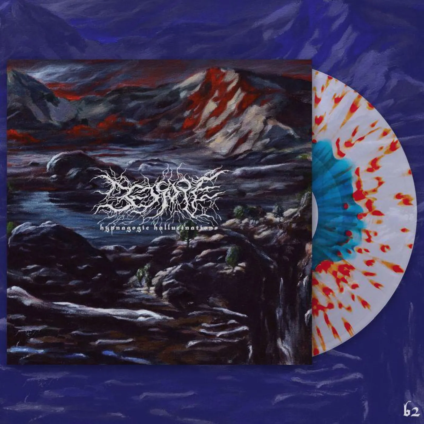 Bedsore HYPNAGOGIC HALLUCINATIONS (SEA BLUE INSIDE ULTRA CLEAR WITH BLOOD RED SPLATTER VINYL) Vinyl Record