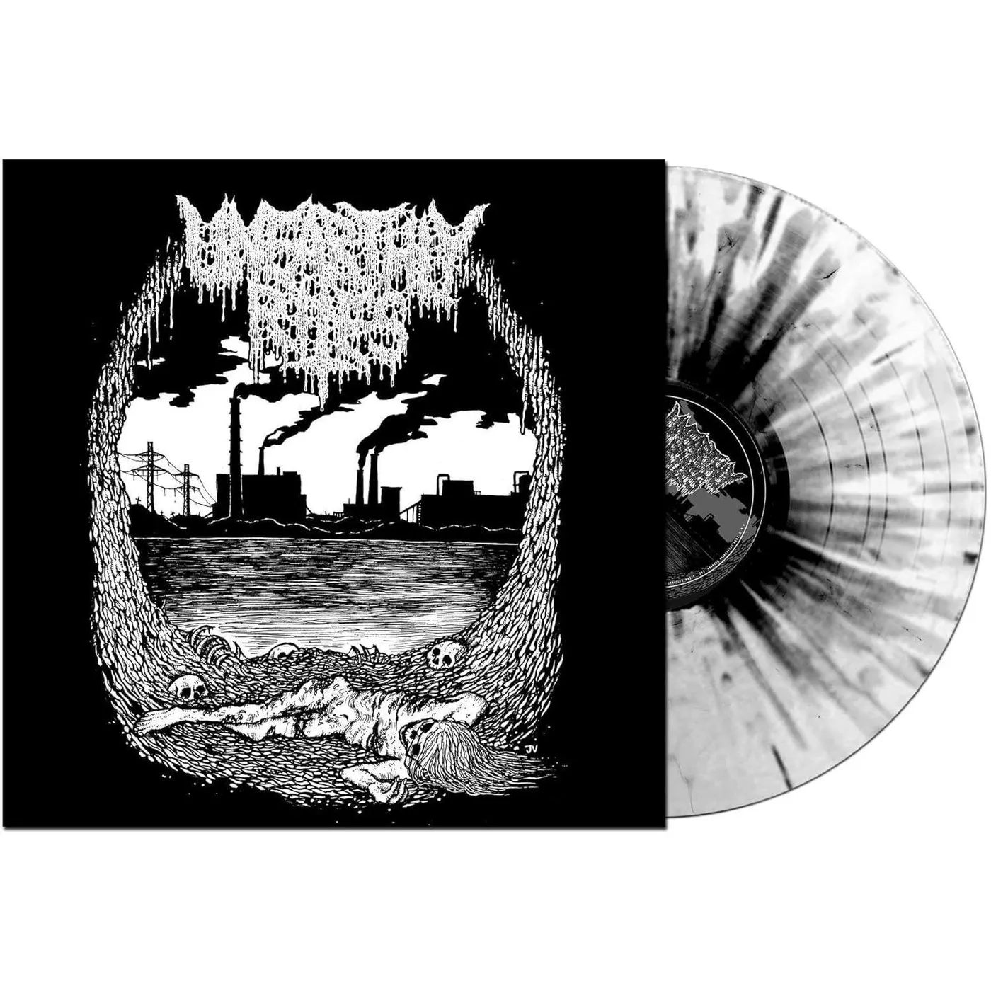 Unearthly Rites Ecdysis (Black On White Heavy Splatter Opaque) Vinyl Record
