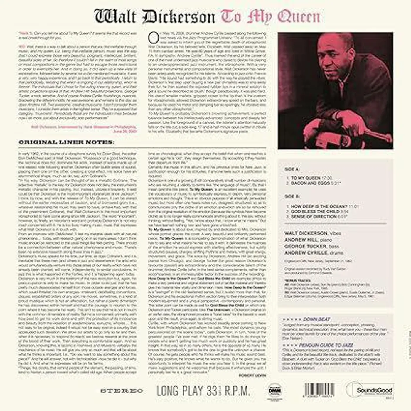 Walt Dickerson TO MY QUEEN Vinyl Record