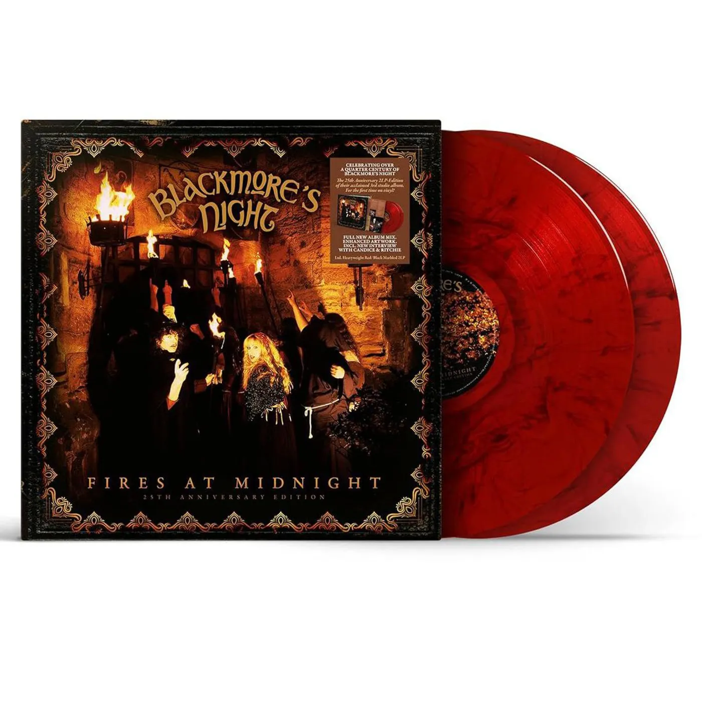 Blackmore's Night Fires At Midnight (25th Anniversary New Mix) (Marbled Red/Black/2LP) Vinyl Record