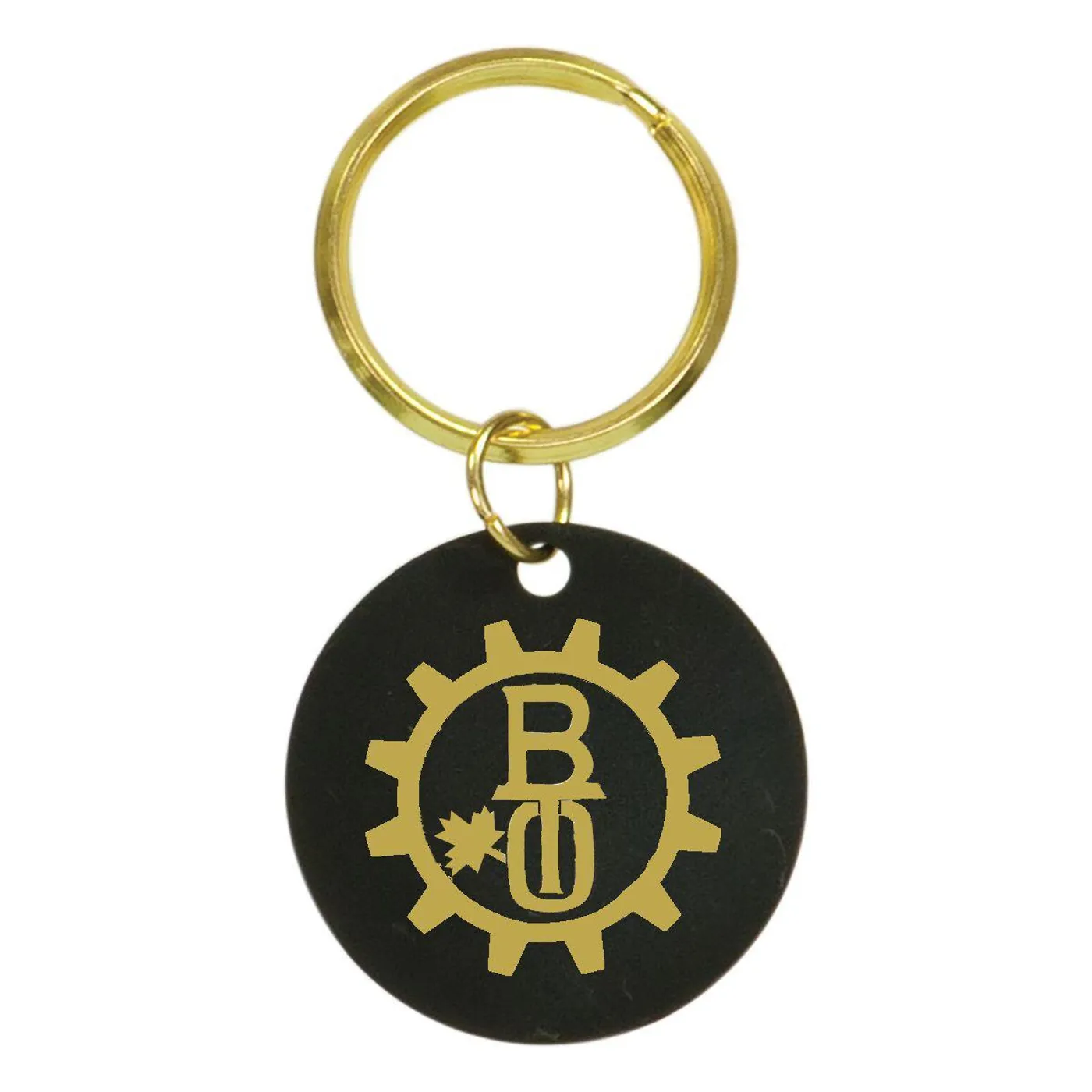 Bachman-Turner Overdrive Circle Logo Laser-Engraved Brass Keychain