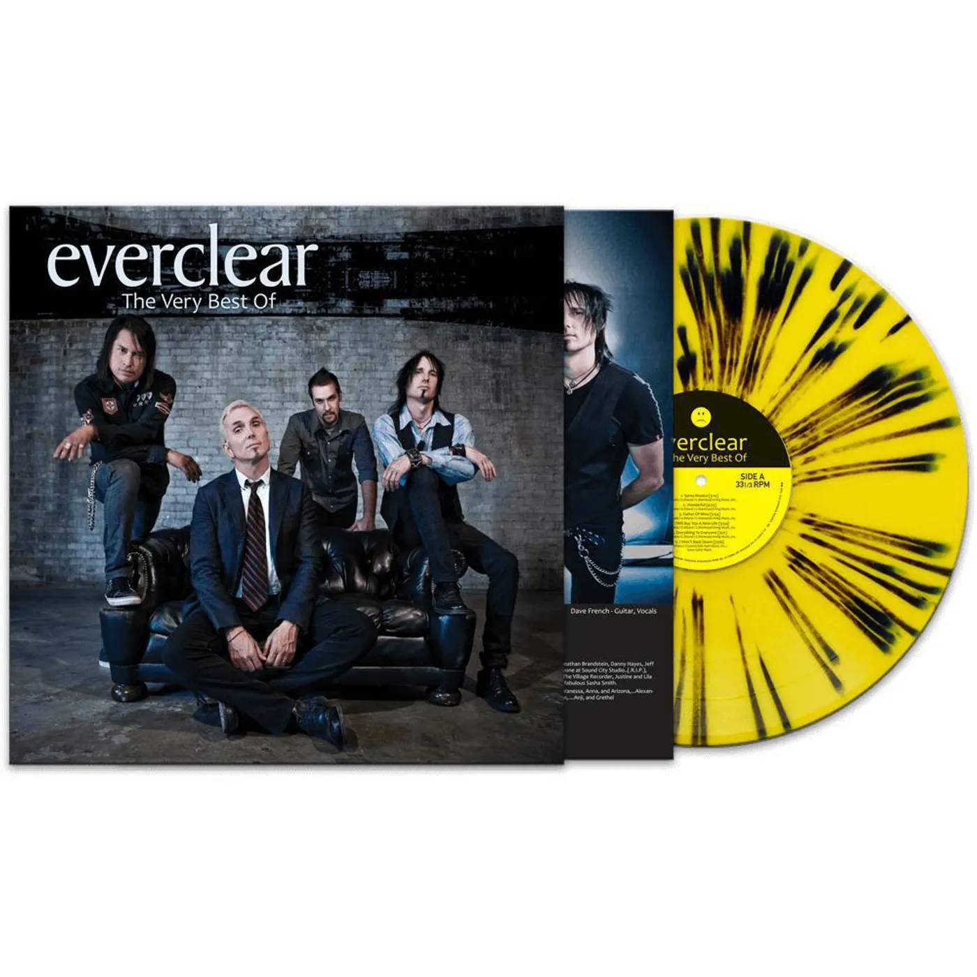 Everclear Very Best Of - Yellow/black Splatter Vinyl Record