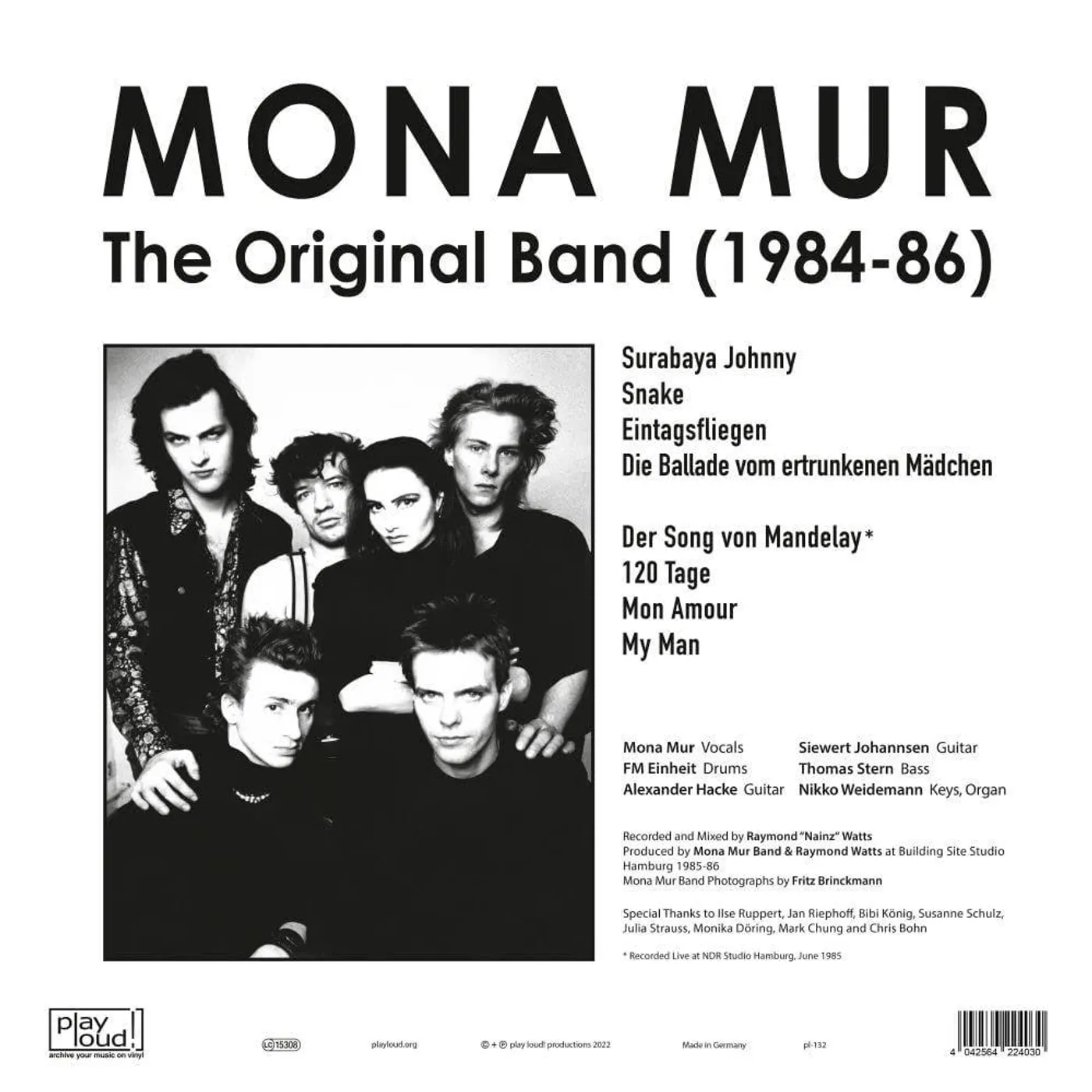 Mona Mur ORIGINAL BAND (1984-86) Vinyl Record