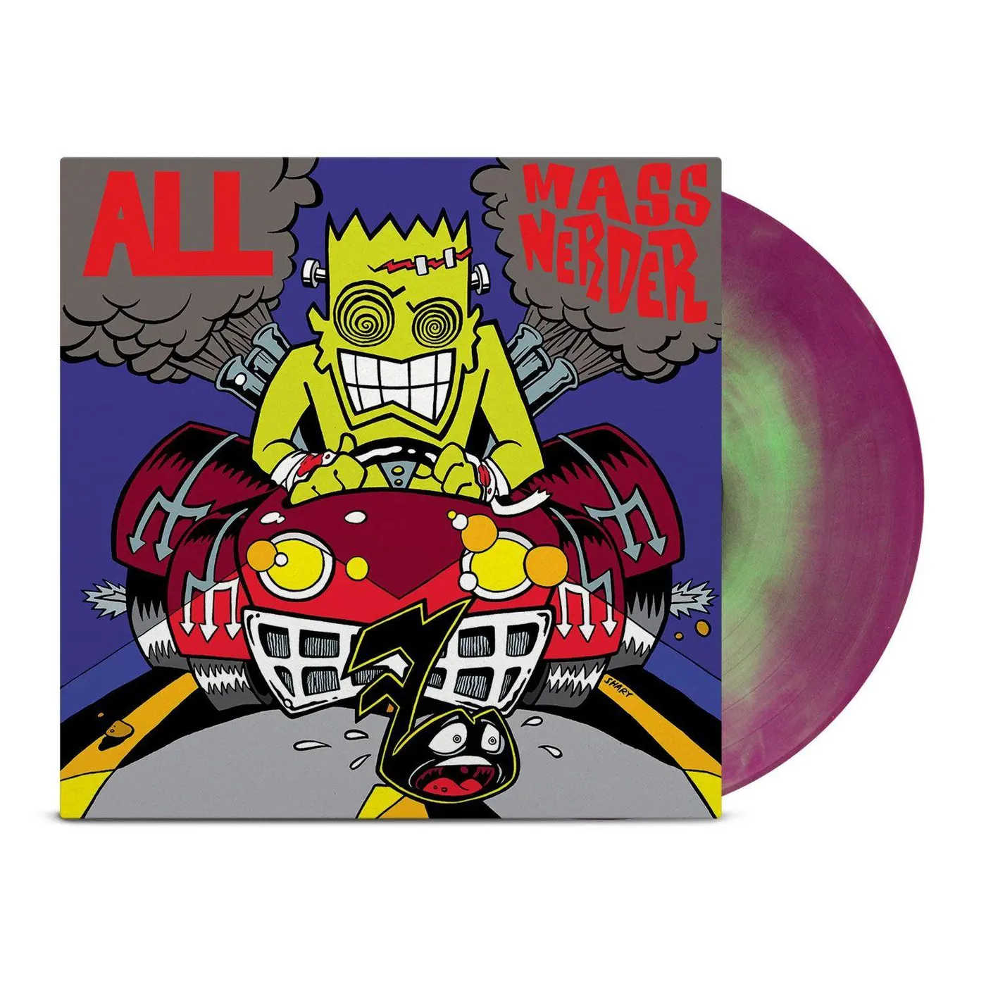 All MASS NERDER - OPAQUE GREEN & PURPLE GALAXY Vinyl Record
