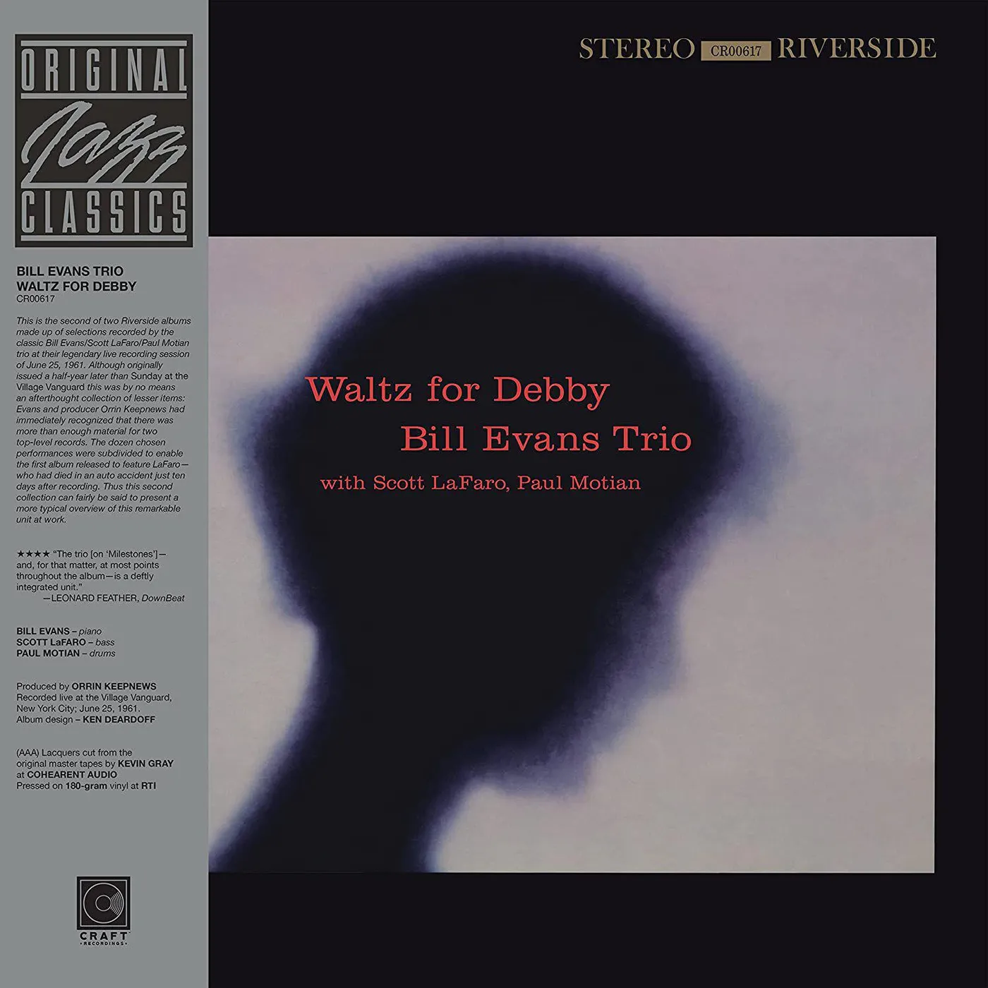 Bill Evans Waltz For Debby (Original Jazz Classics Series) Vinyl Record