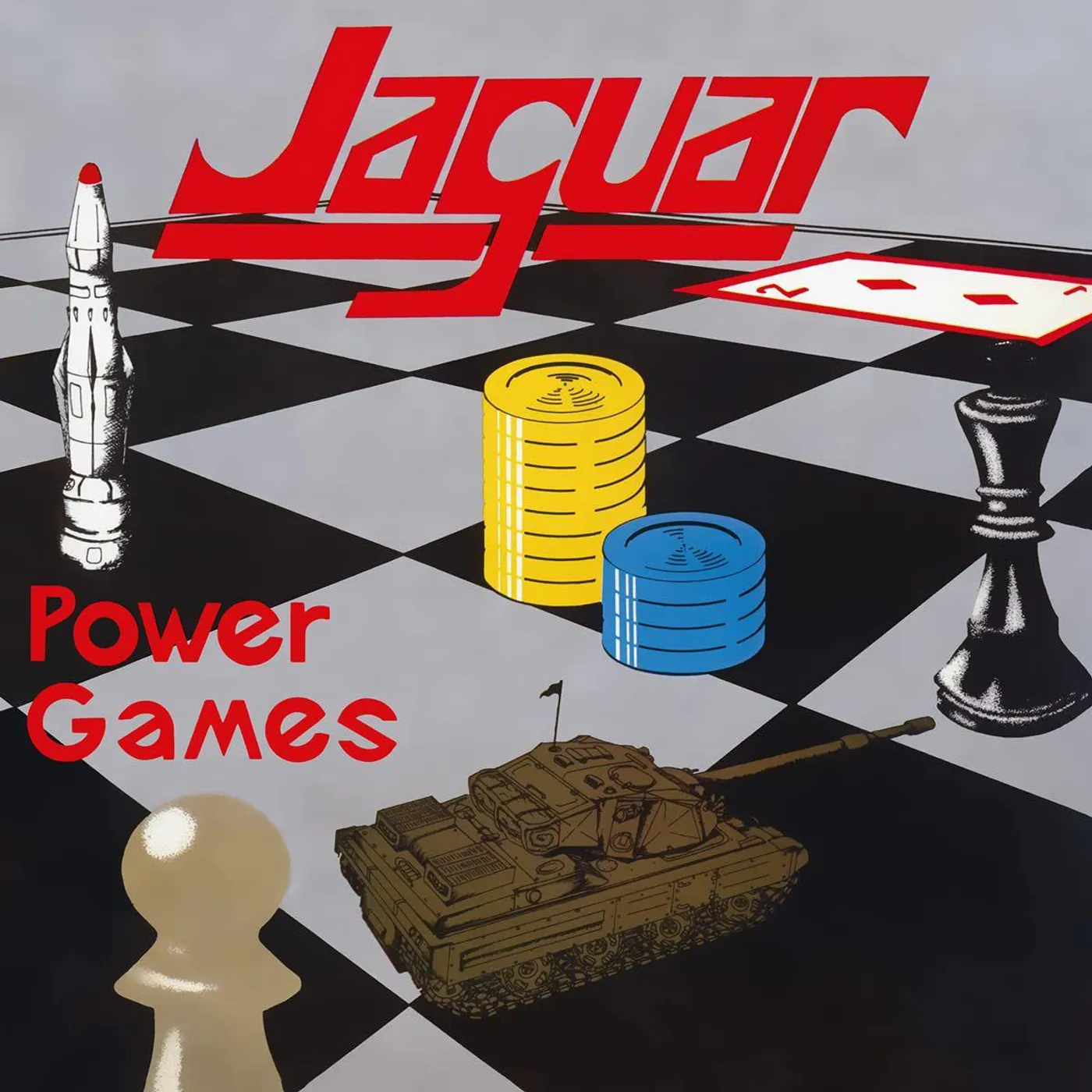 Jaguar Power Games (Red & Silver Marble) Vinyl Record